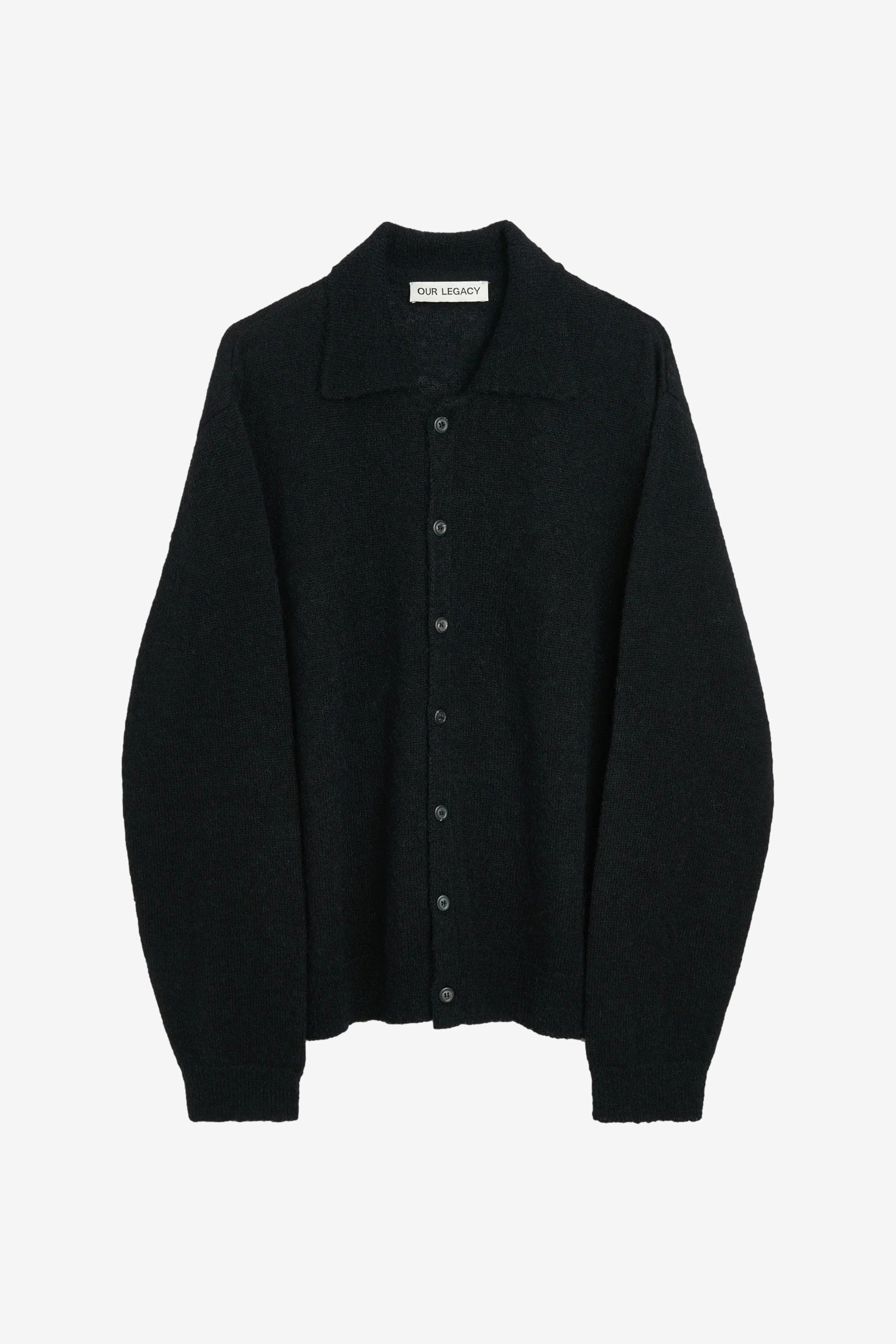 トップス OURLEGACY EVENINGPOLO Black Fuzzy Alpaca Evening Fuzzy Alpaca Polo