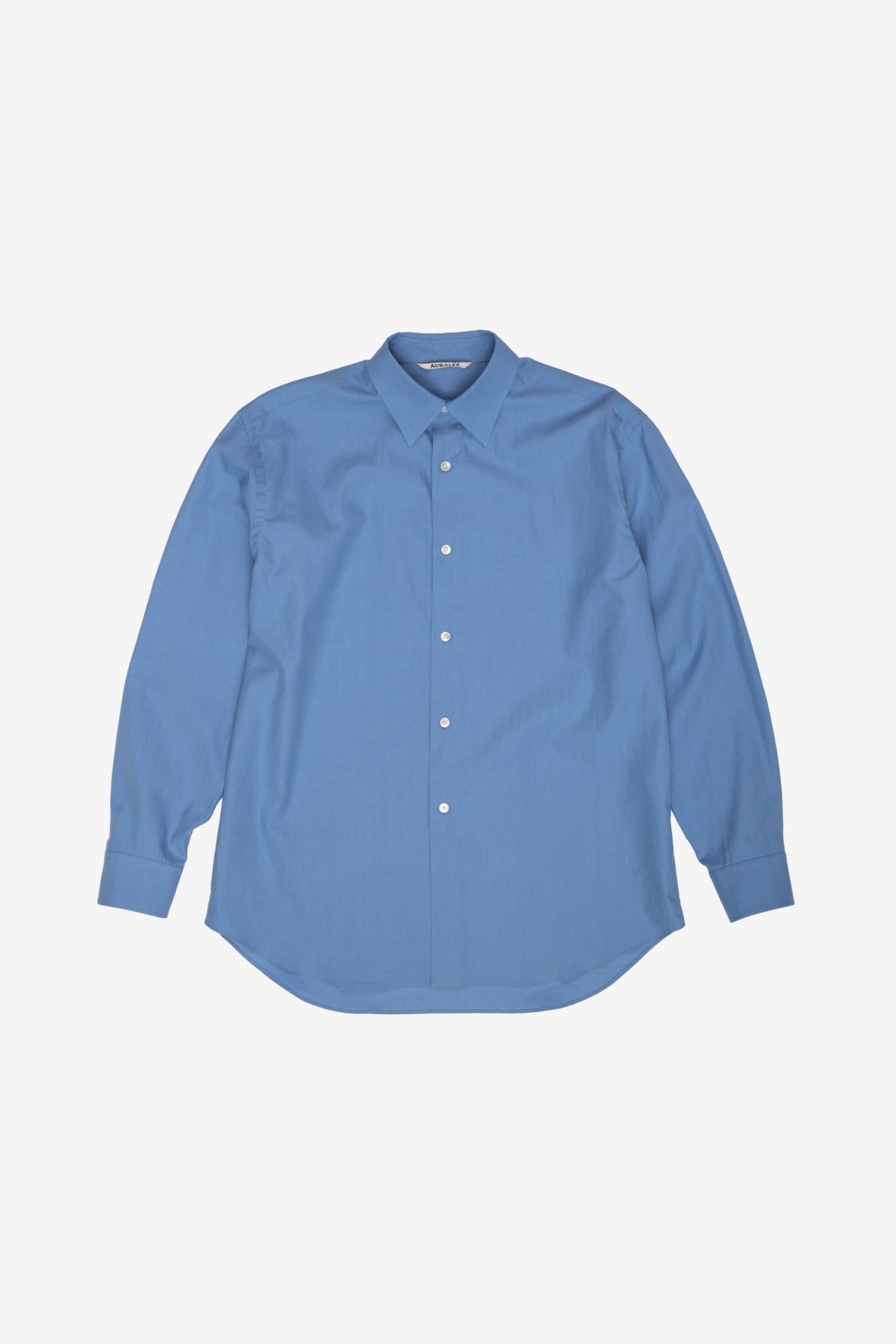 Washed Finx Twill Shirts in Twill Blue - Auralee | Afura Store