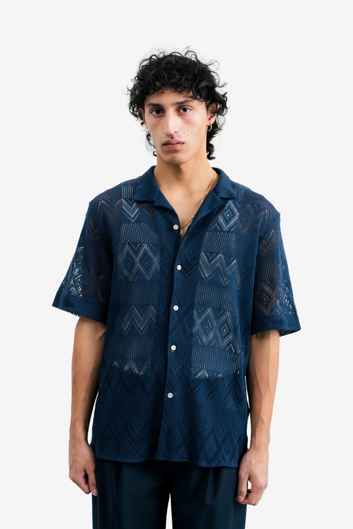 A Kind of Guise Gioia Shirt in Midnight Crochet