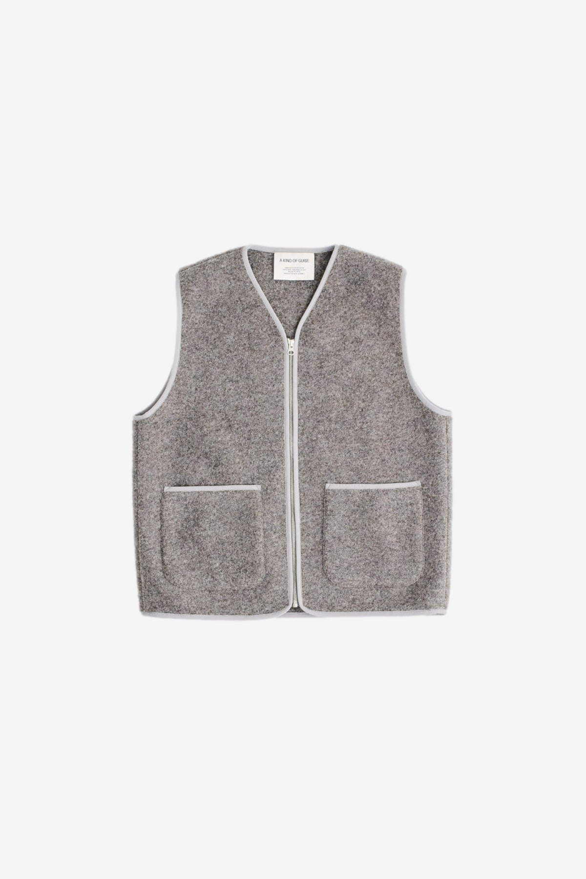 A Kind of Guise Valur Wool Vest in Boiled Grey Wool