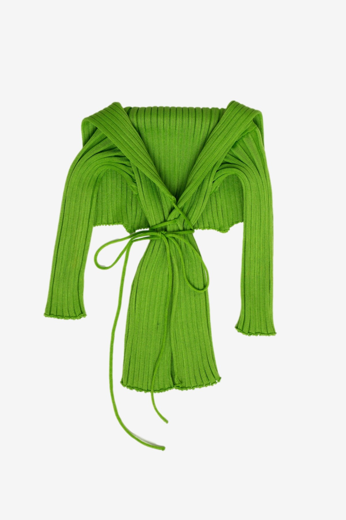 A. Roege Hove Ara Wide Collar Cardigan in Apple Green