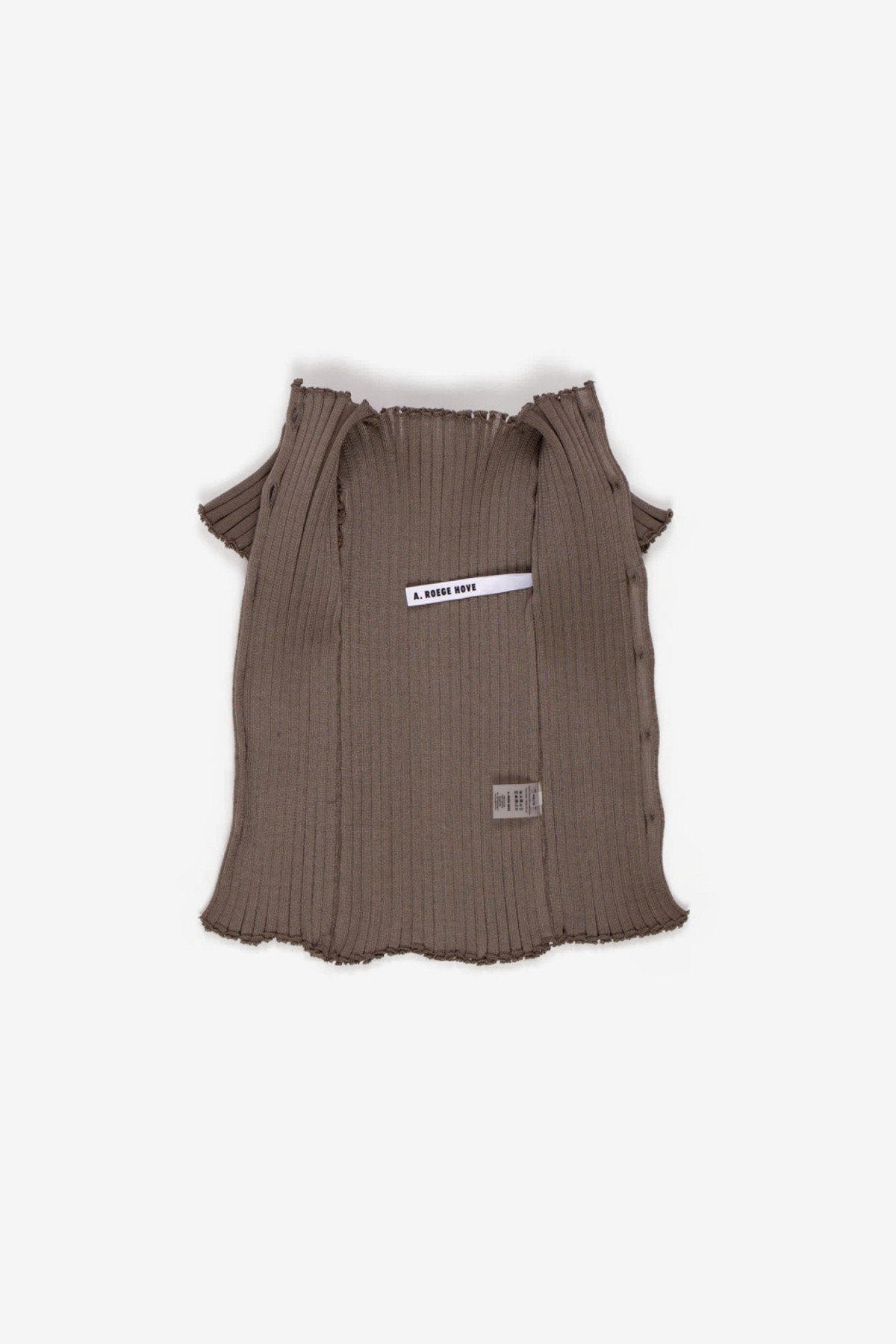 A. Roege Hove Katrine Short Sleeve Cardigan in Taupe
