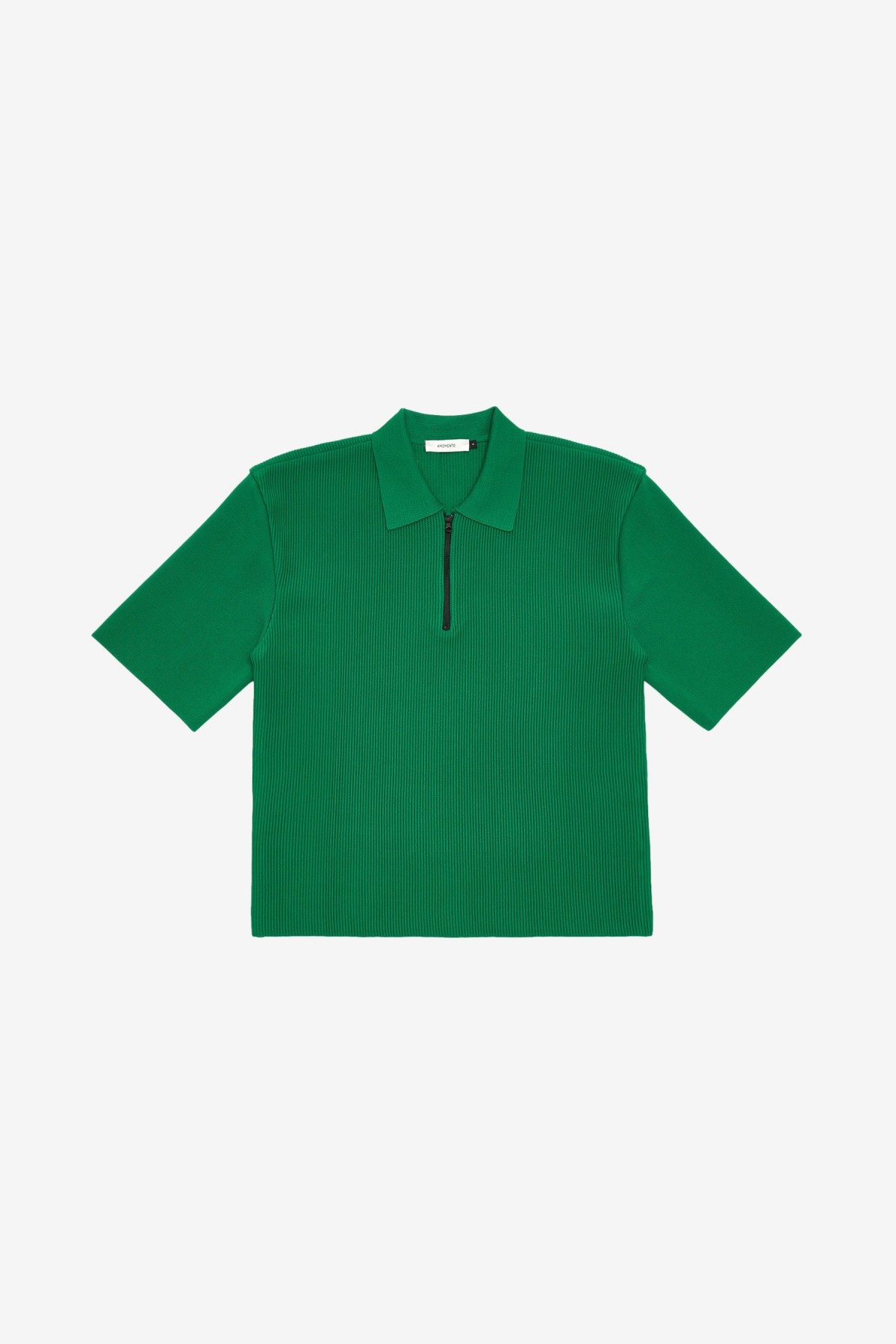 Amomento Half Zip-Up Collar Knit in Green