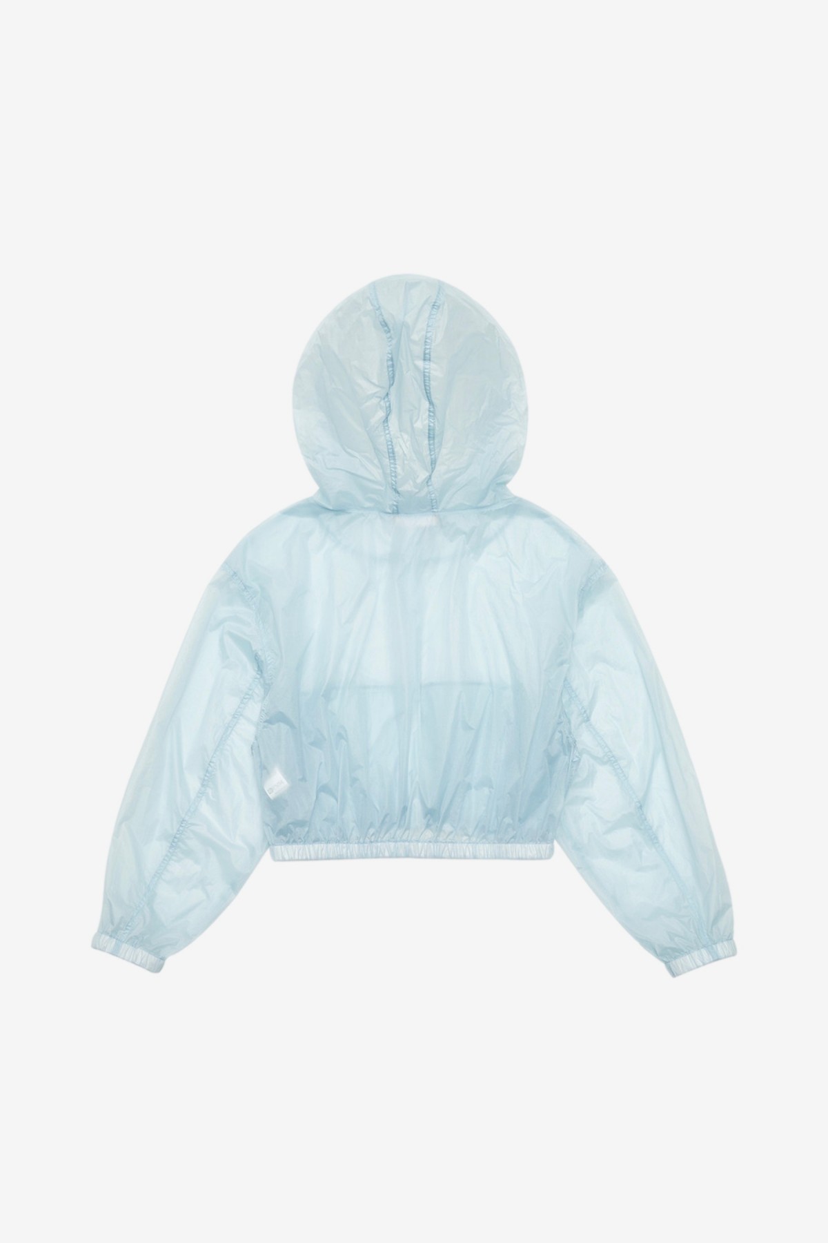 Amomento Reversible Shirring Crop Hooded Jumper in Sky Blue