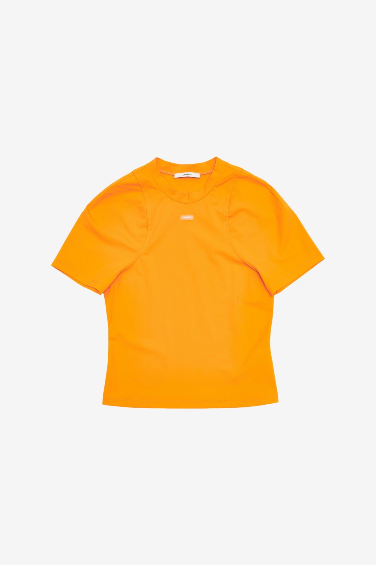 Amomento Slim Fit Logo Top in Orange