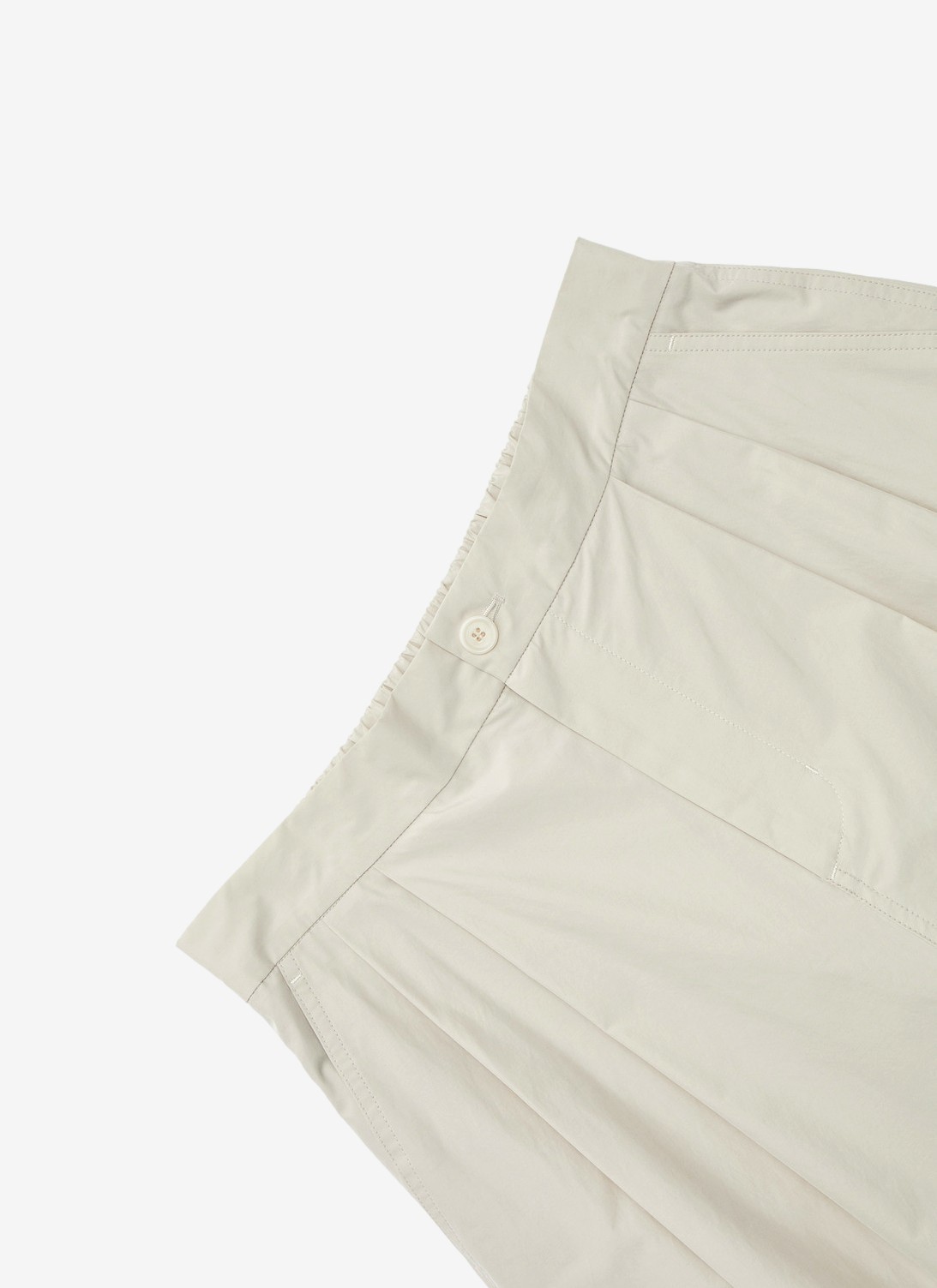 Amomento Two Tuck Wide Shorts in Beige