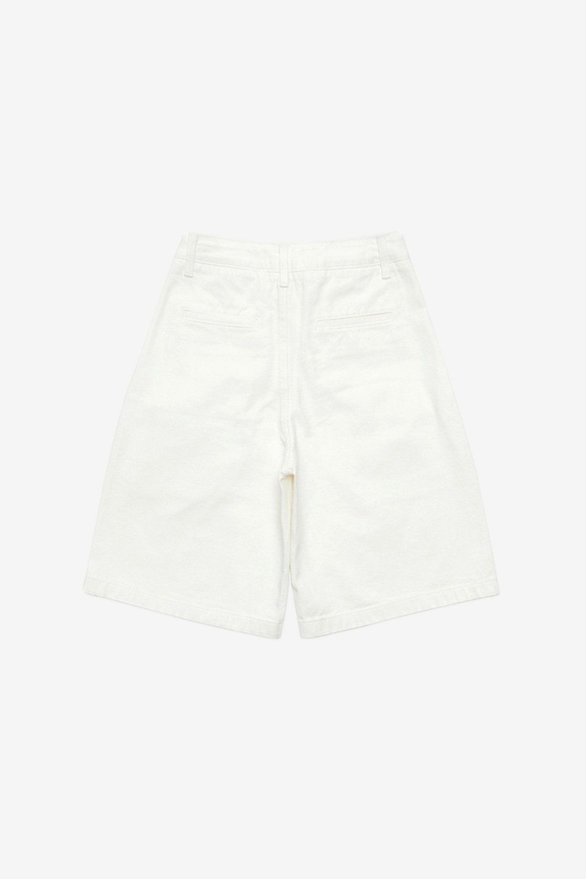 Amomento Cut-out Pocket Denim Shorts in White