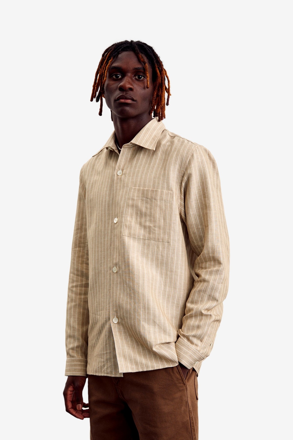 Another Aspect Shirt 4.0 in Brown White Stripe