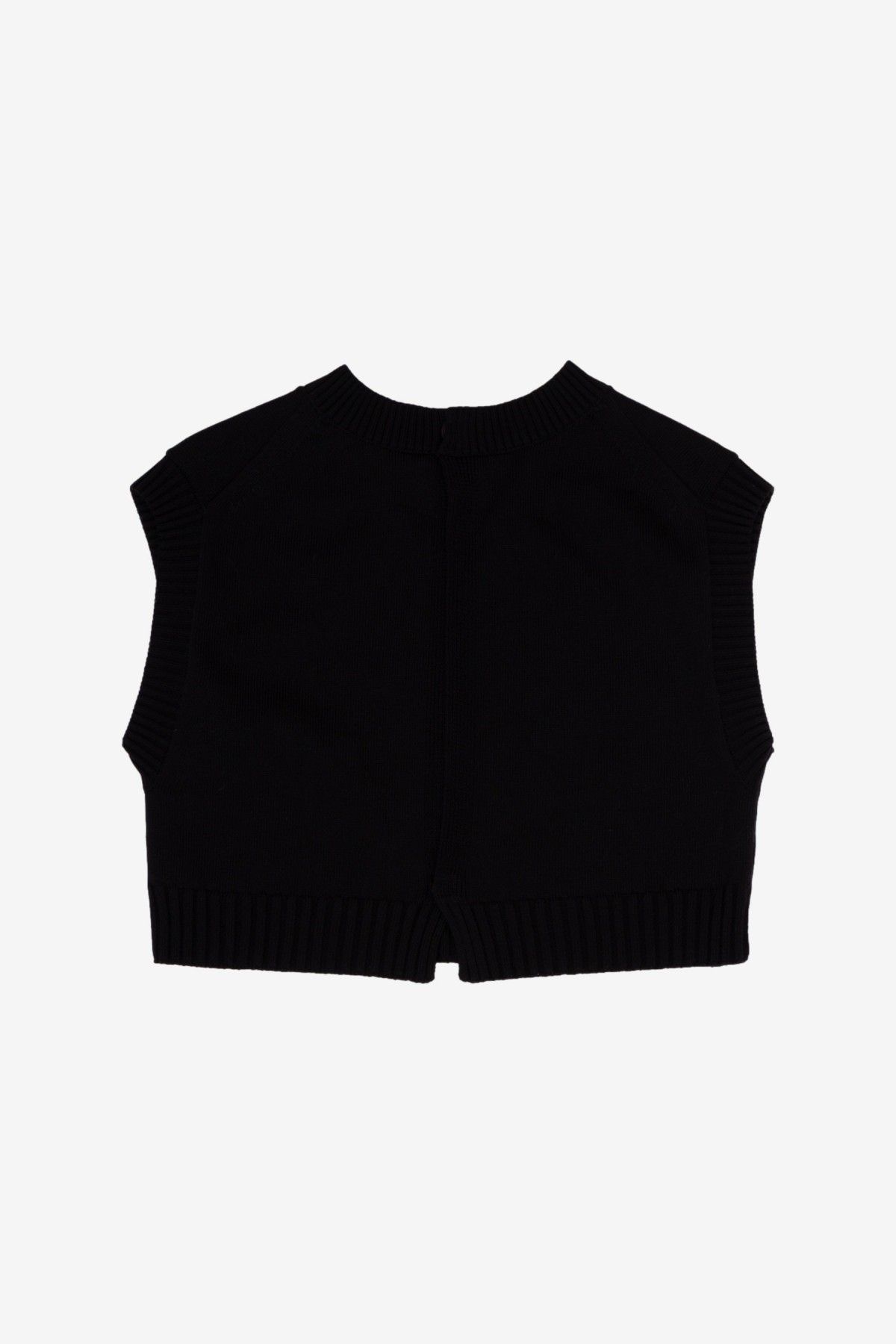 Auralee Dry Cotton Knit Vest in Black