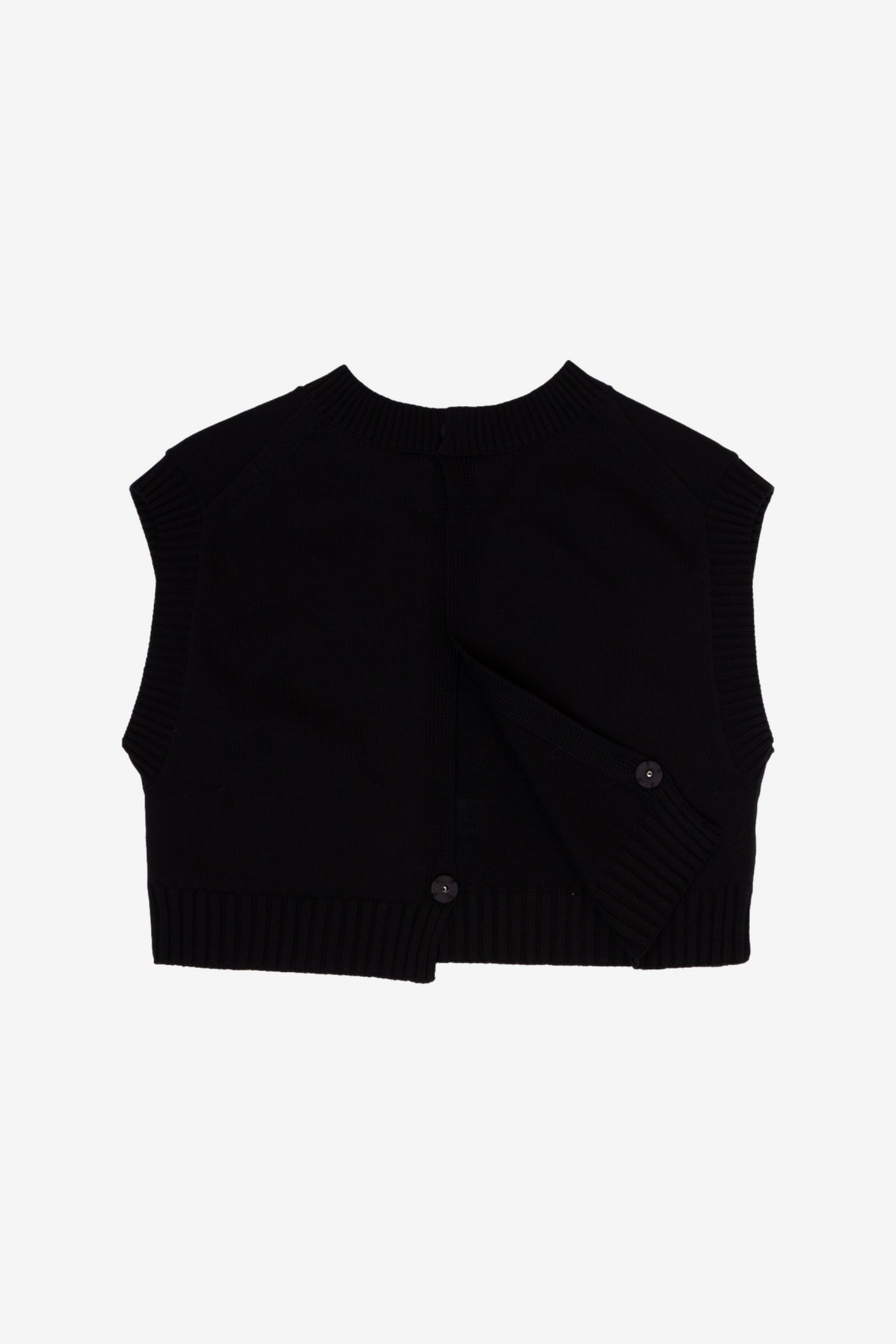 Auralee Dry Cotton Knit Vest in Black