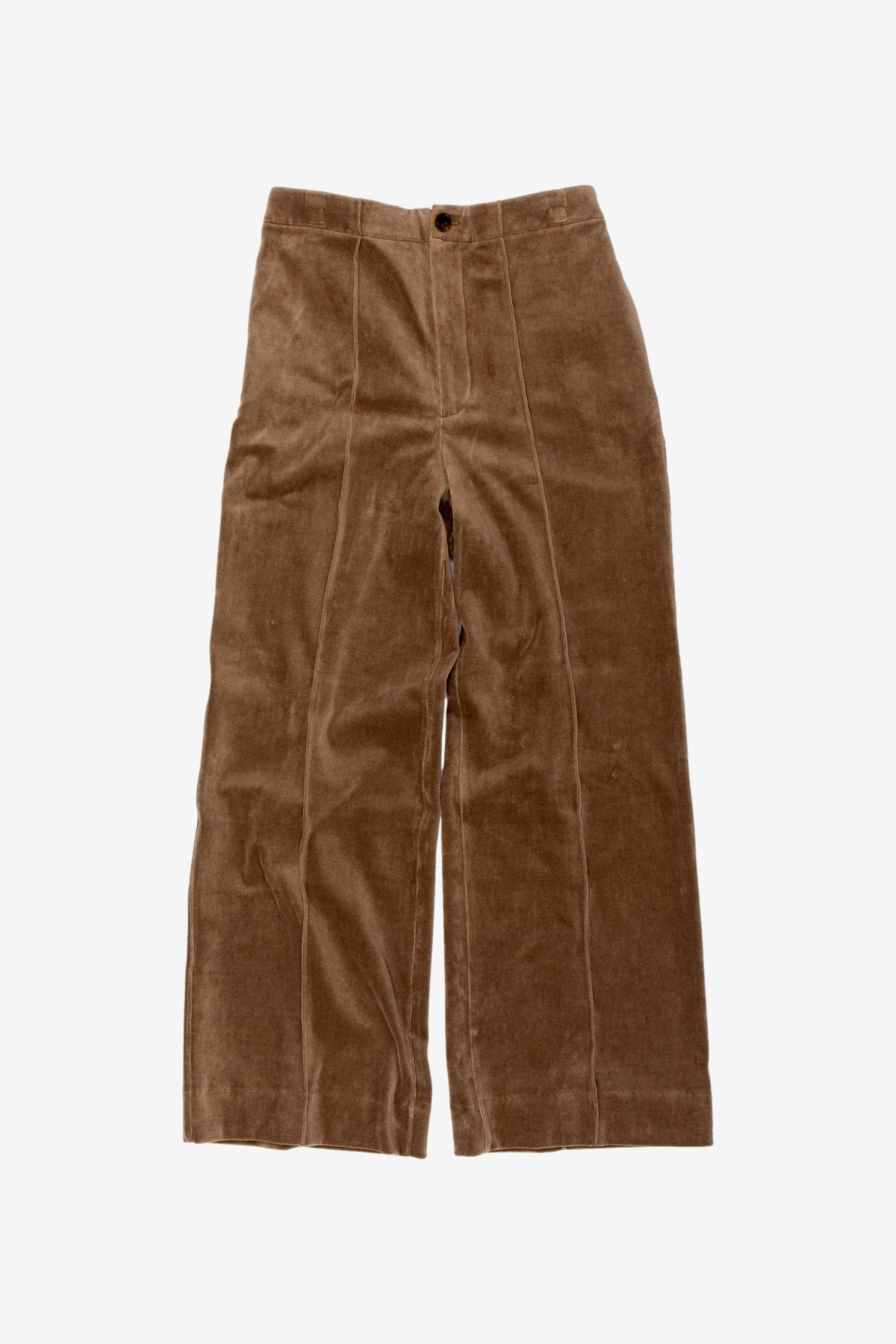 Auralee Organic Cotton Velour Pants in Light Brown