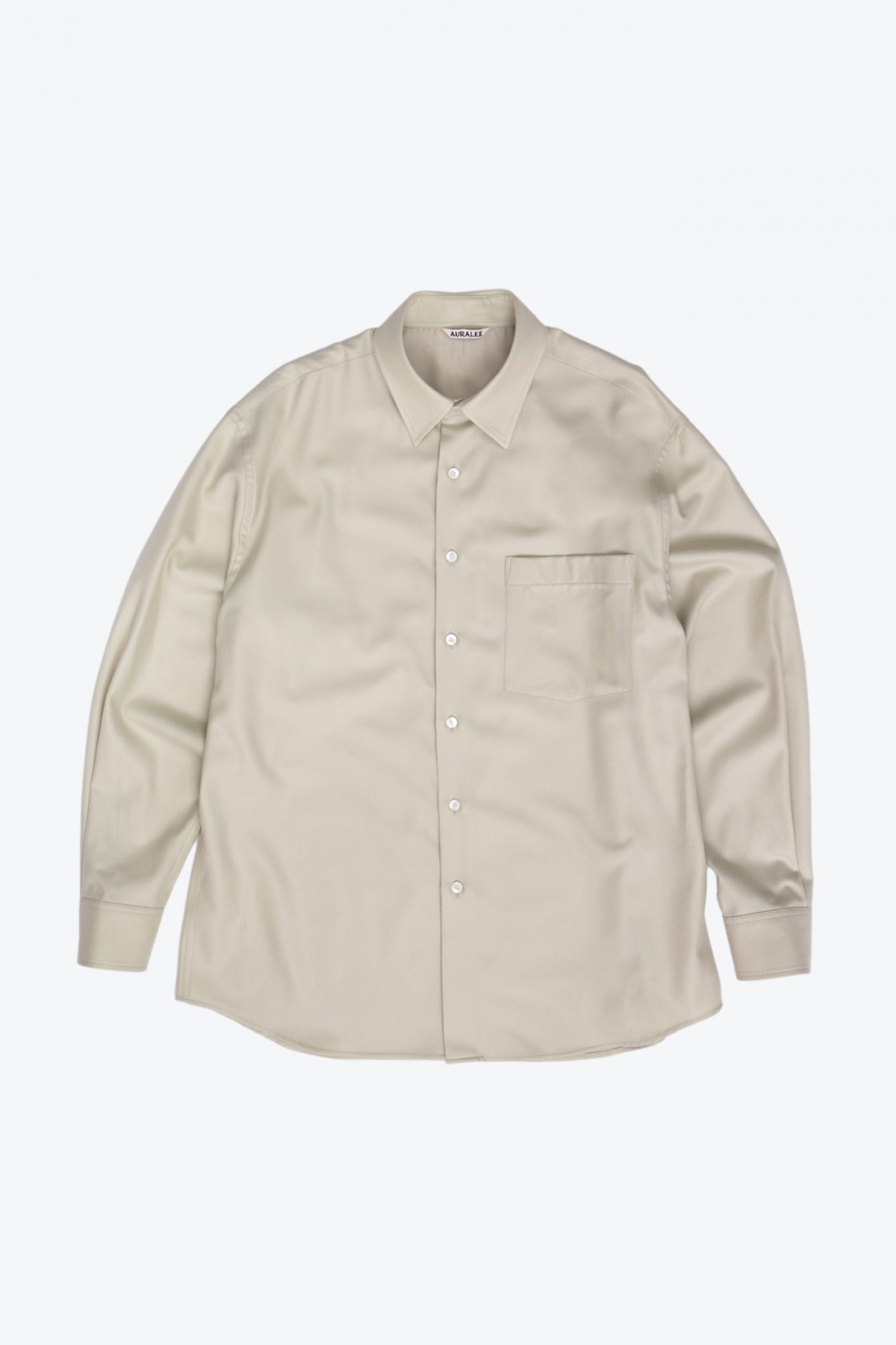 Super Light Wool Shirt in Light Khaki - Auralee | Afura Store