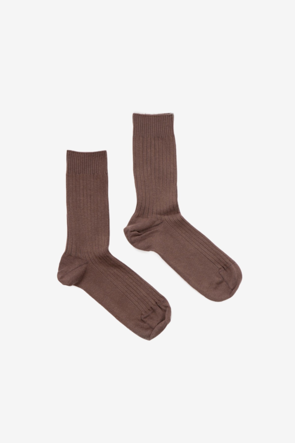 Baserange Rib Ankle Socks in Brown