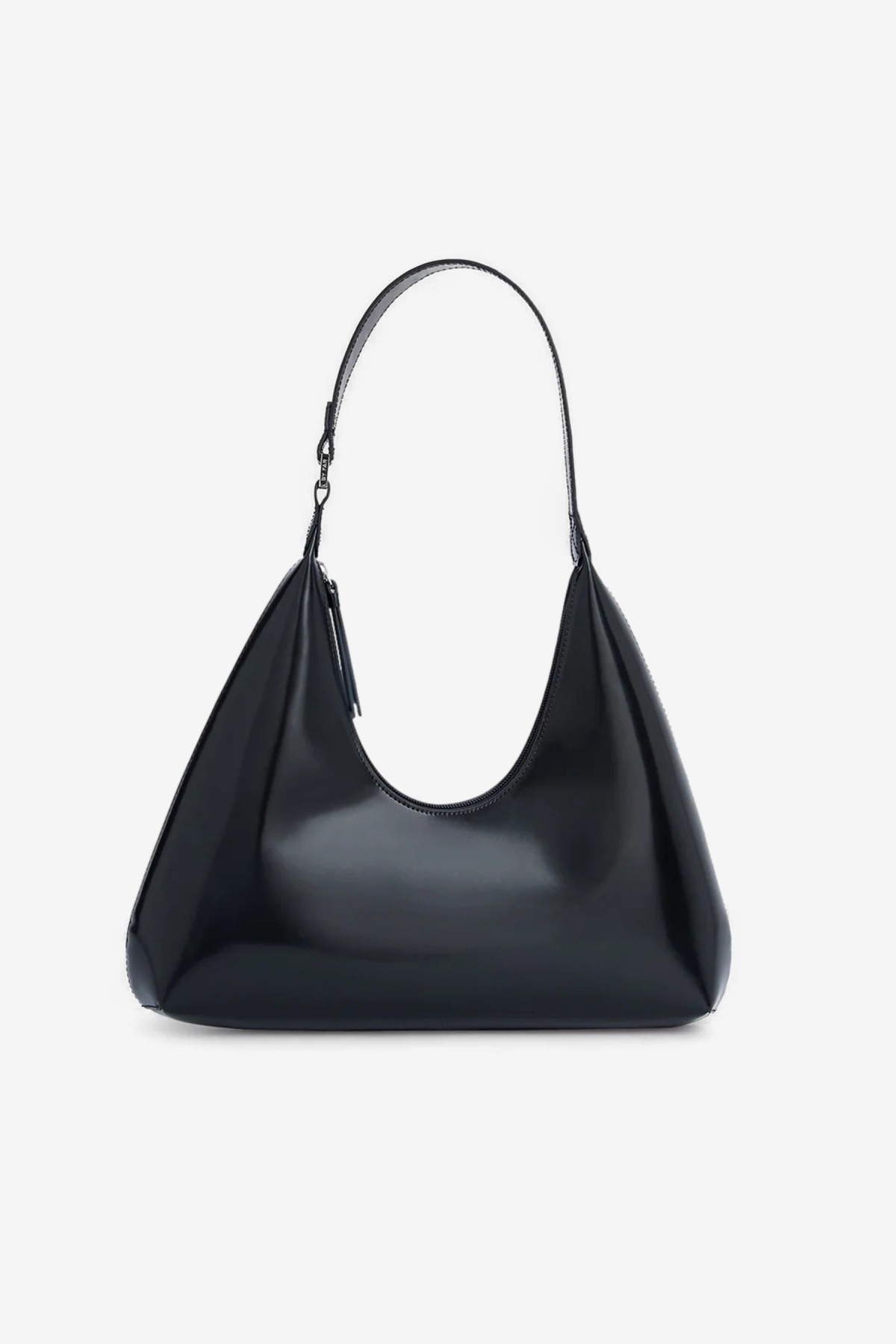 By Far Amber Black Semi Patent Leather in Black
