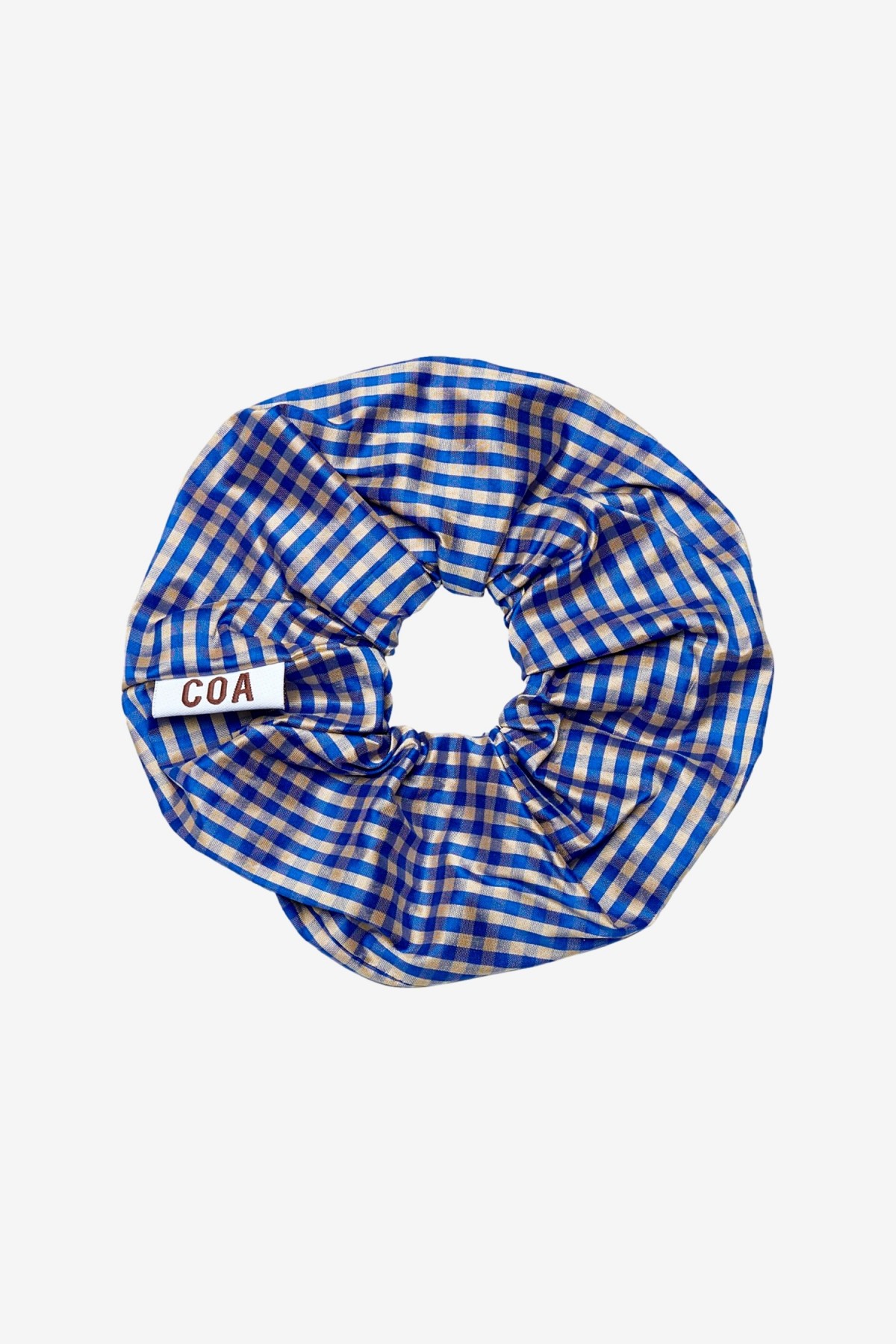 CoA NYC Oversized Scrunchie in Blue/Cream Gingham