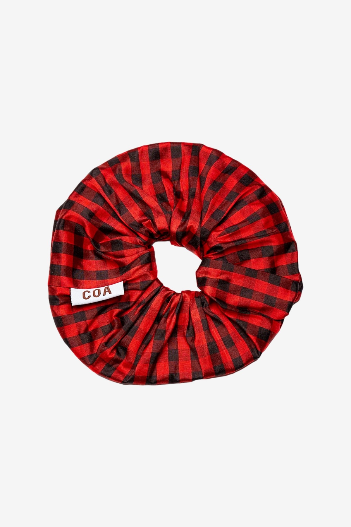 CoA NYC Oversized Scrunchie in Brown/Red Gingham