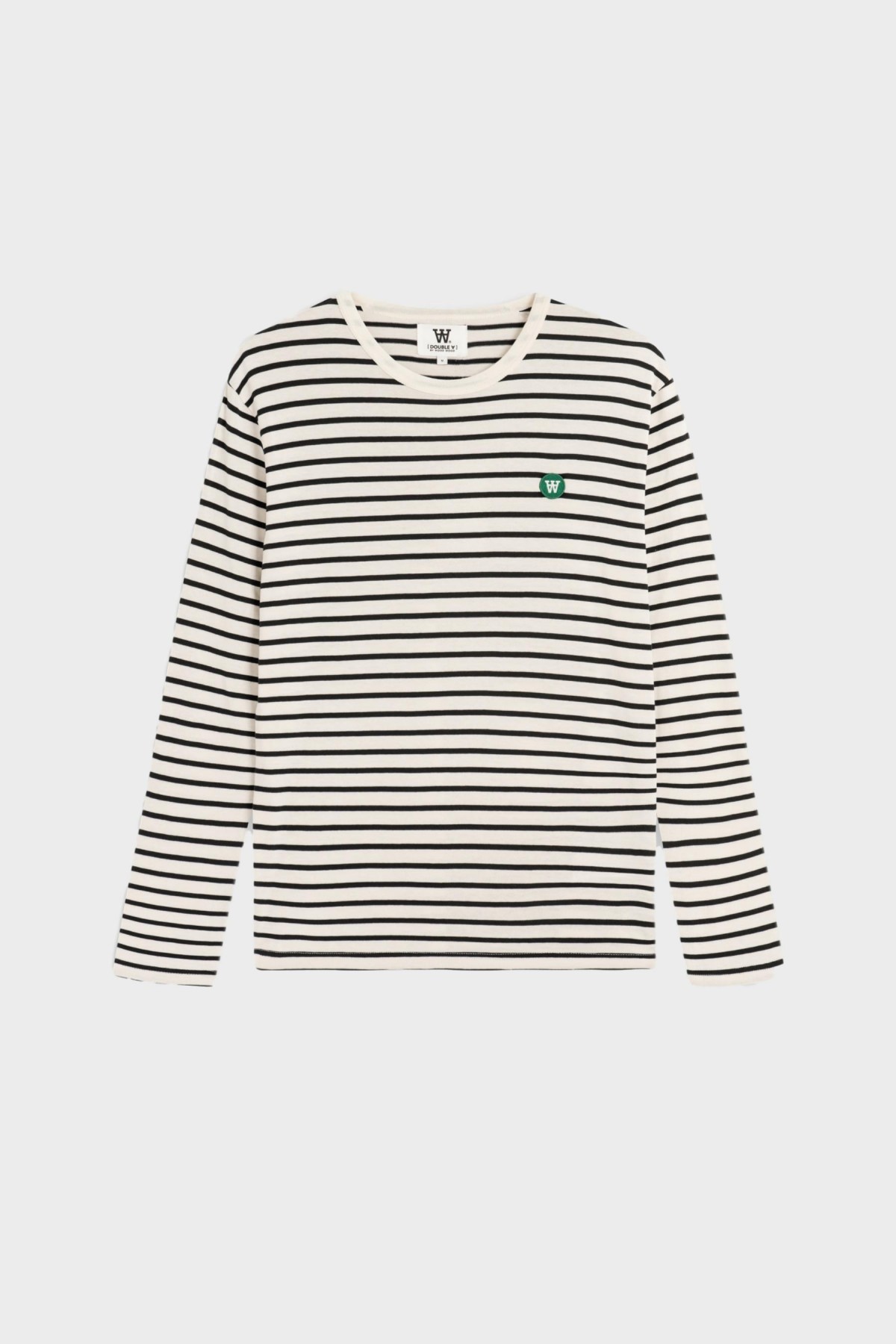 Wood Wood Mel Long Sleeve in Off White / Navy Stripes 