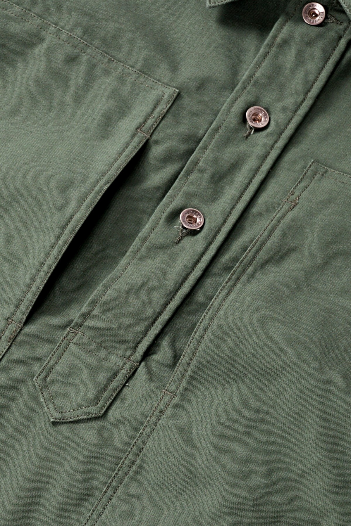 Engineered Garments Workaday Army Shirt in Olive Cotton Reverse Sateen
