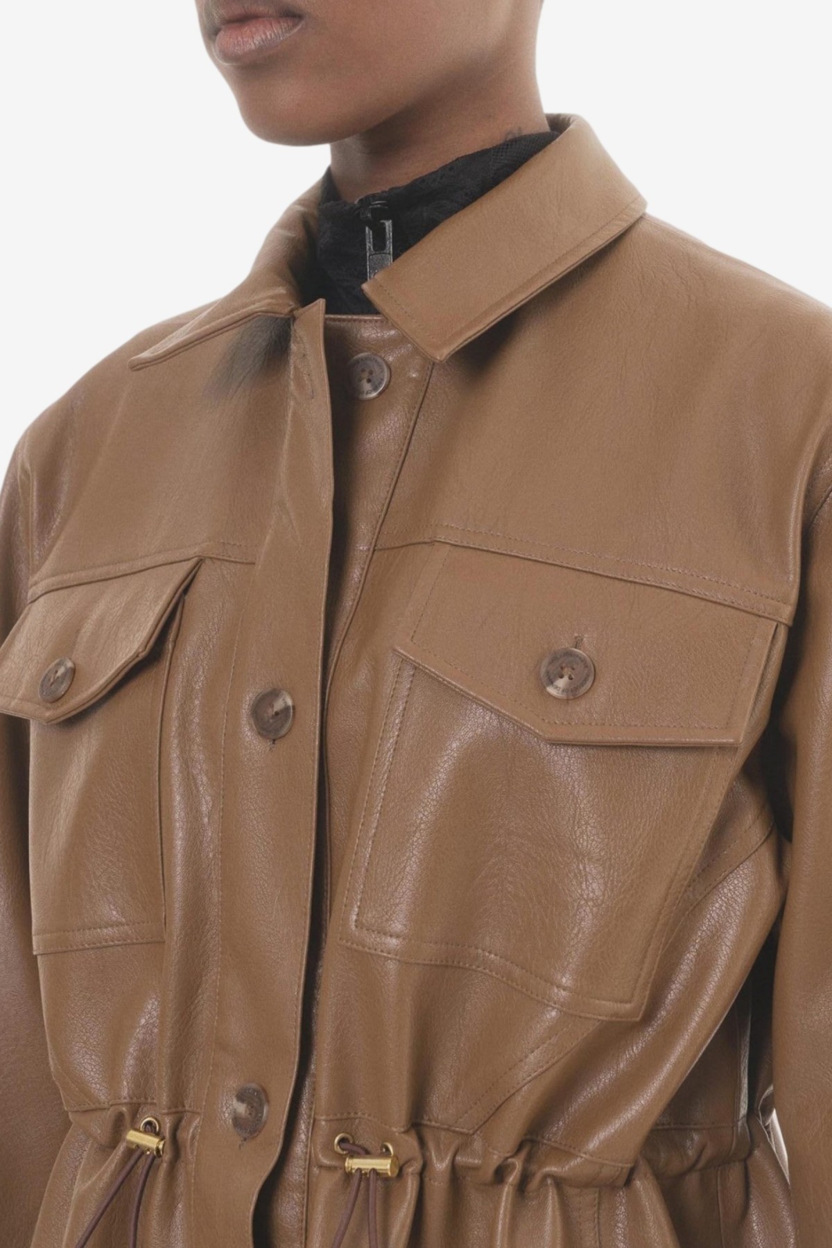 Han Kjøbenhavn Desk Jacket in Brown Vegan Leather