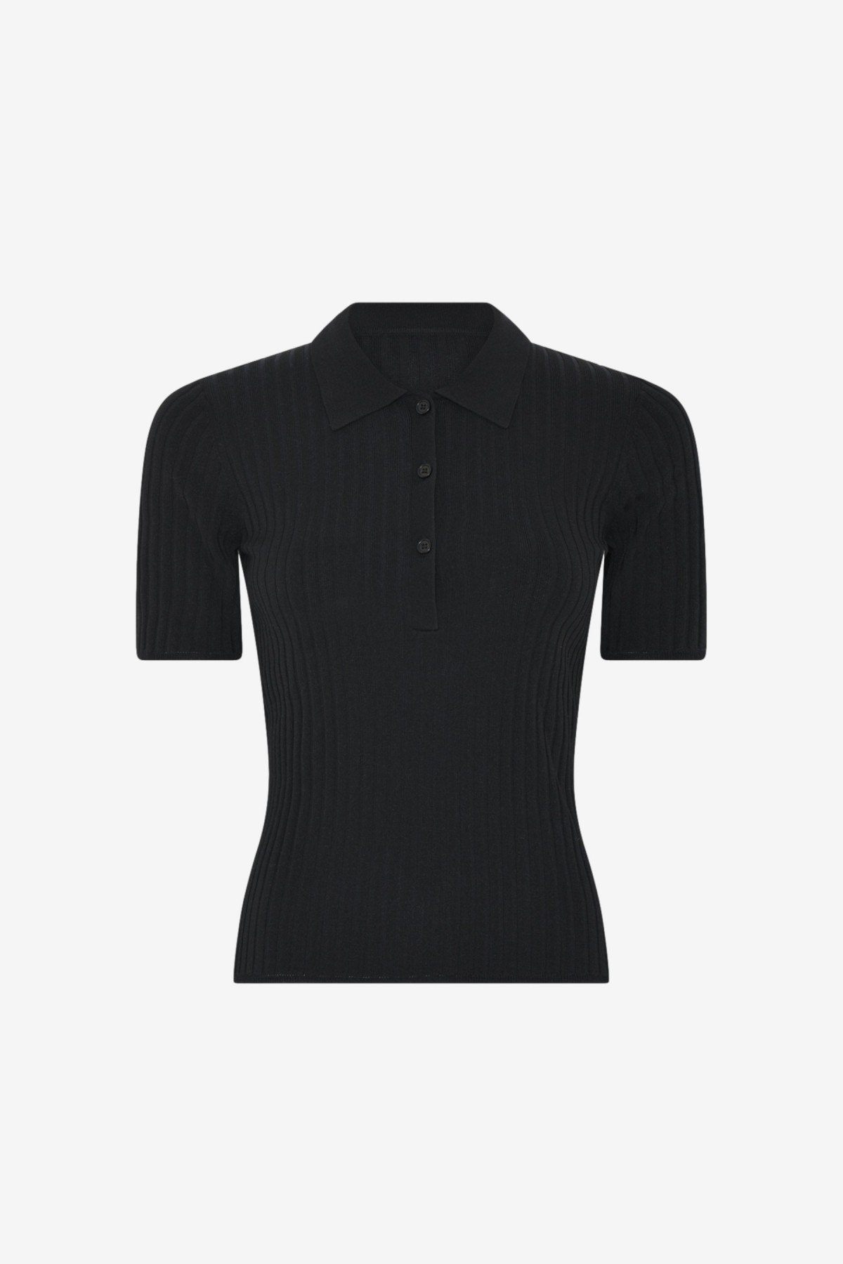 Herskind Dallas Knit Polo Blouse in Black