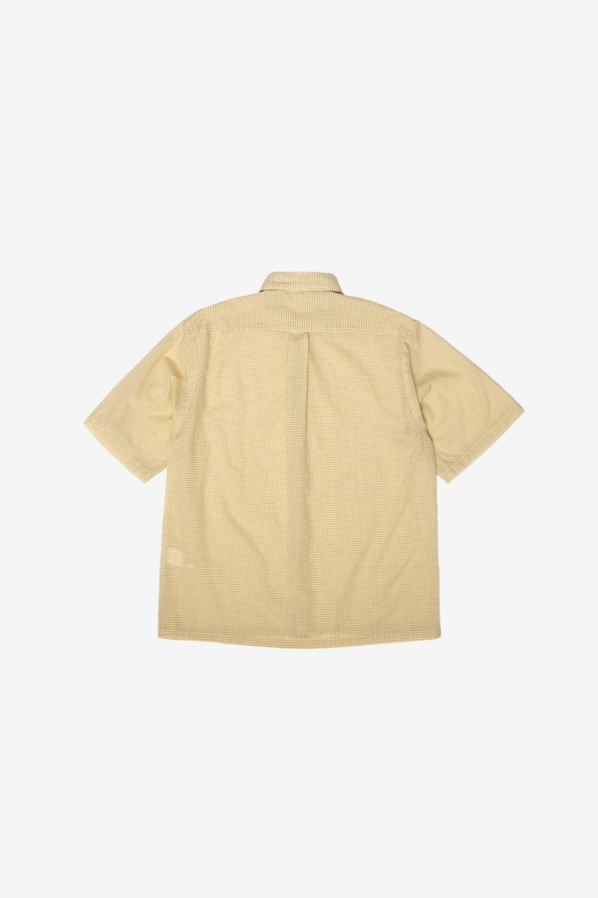 Kaptain Sunshine Short Sleeve Regular Collar Shirt in Yellow Pinchek