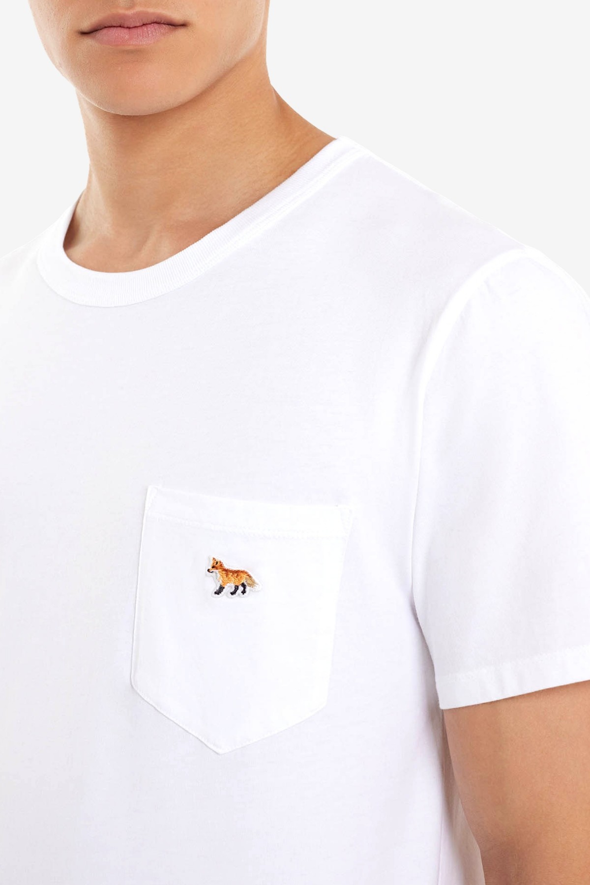 Maison Kitsuné Baby Fox Patch Pocket Tee Shirt in White