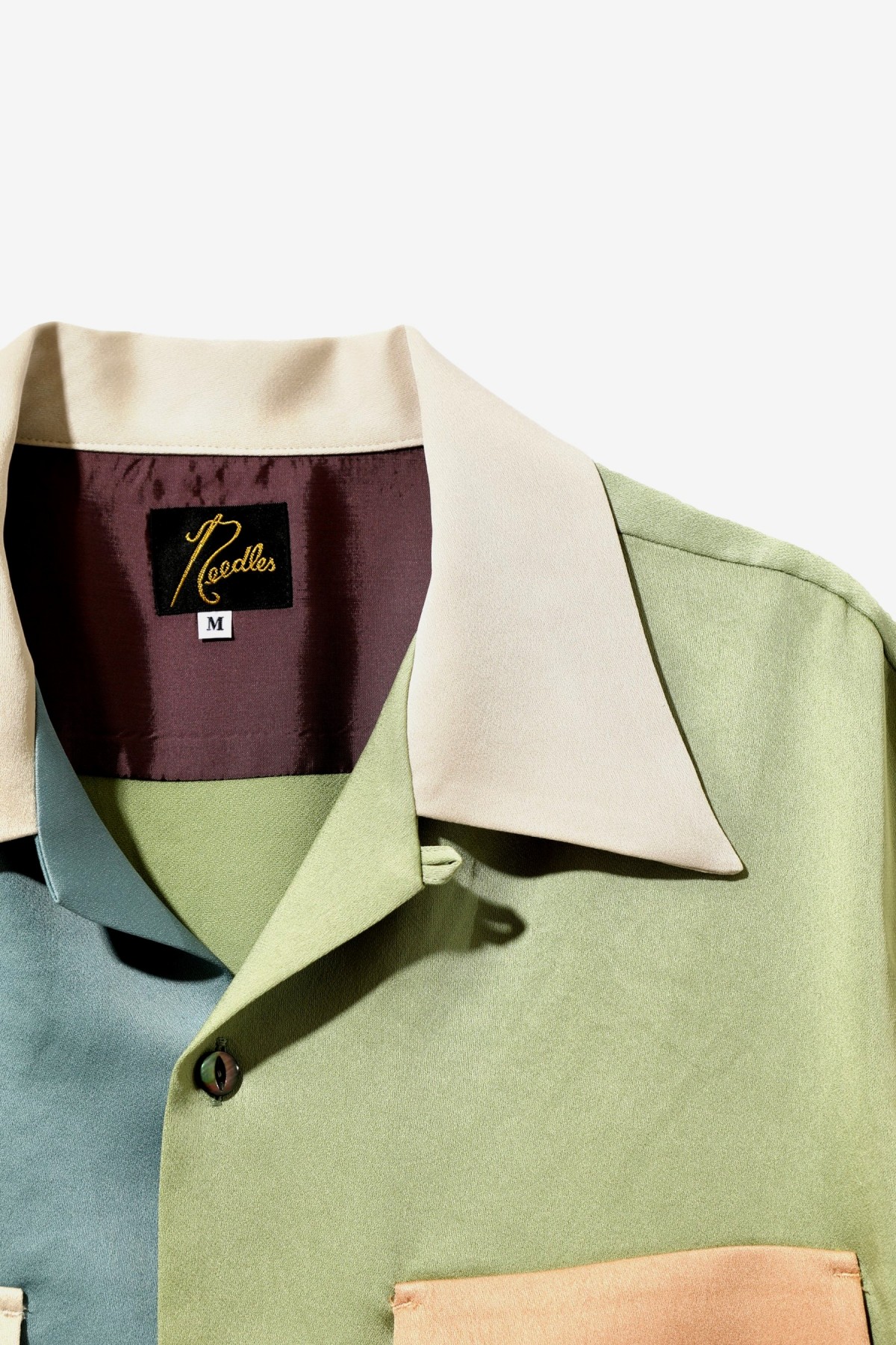 Needles S/S Classic Shirt Poly Sateen in Light Tone