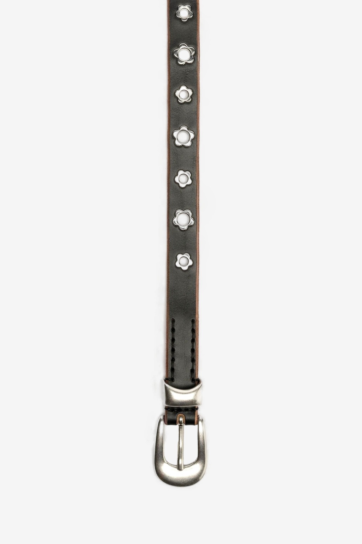Our Legacy 2 Cm Belt in Flowers On Black Leather