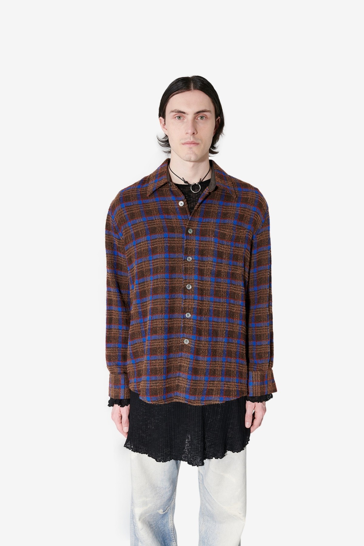 Our Legacy Above Shirt in Brown Pankow Check