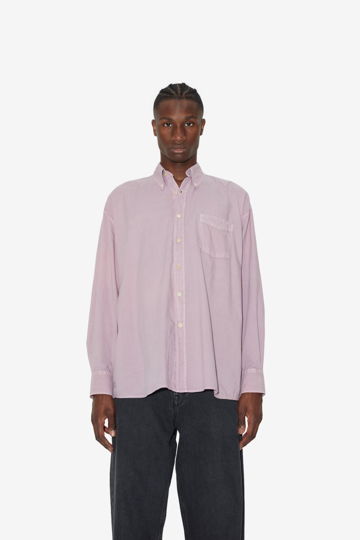 Our Legacy Borrowed BD Shirt in Dusty Lilac Cotton Voile