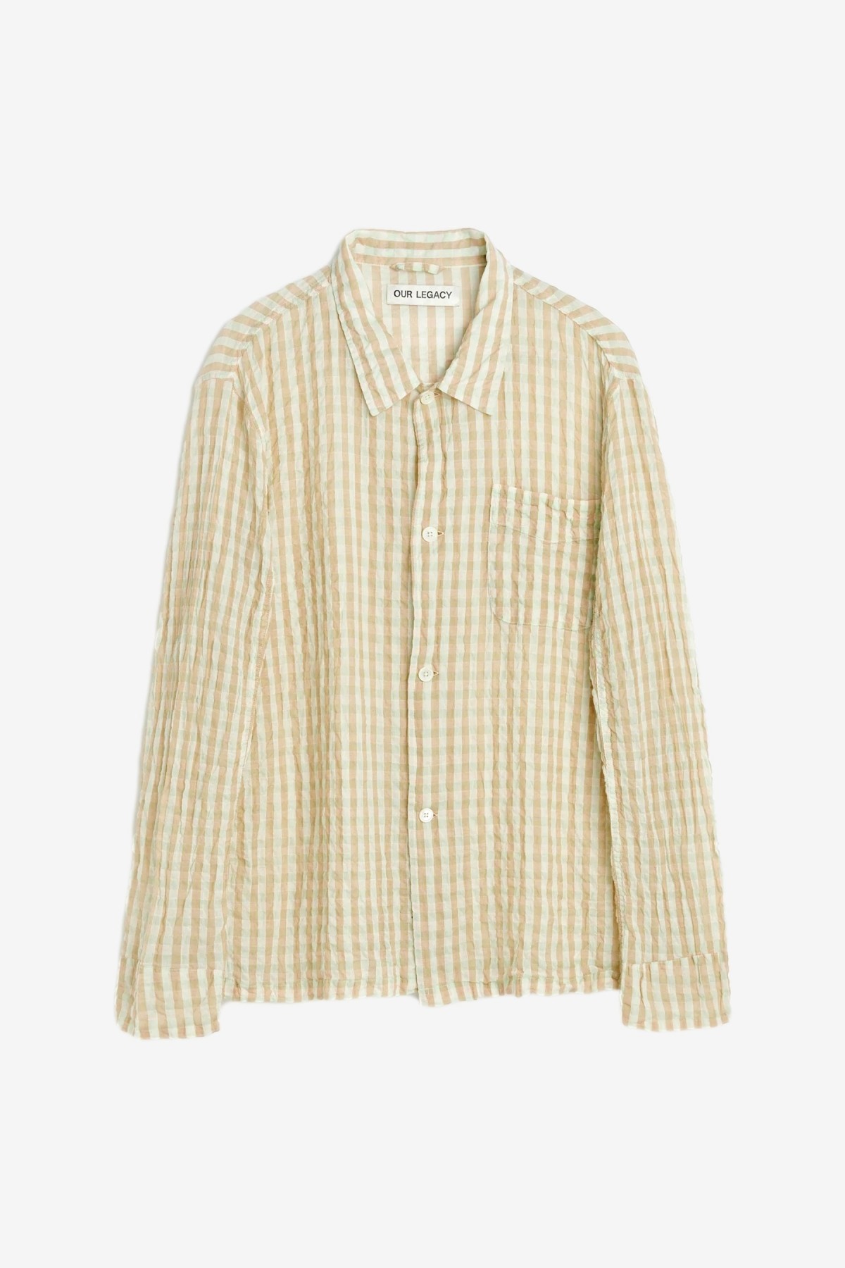 Our Legacy Box Shirt in Basque Seersucker Check