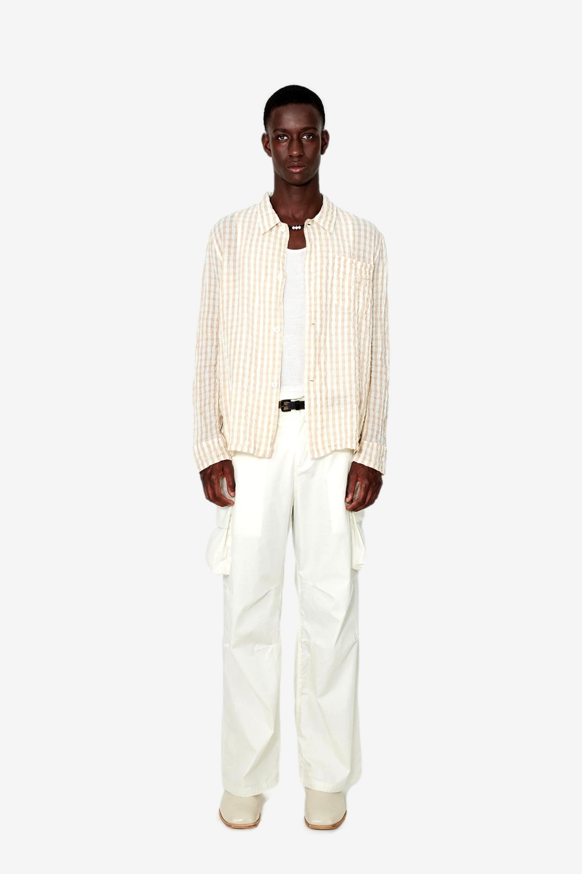 Our Legacy Box Shirt in Basque Seersucker Check