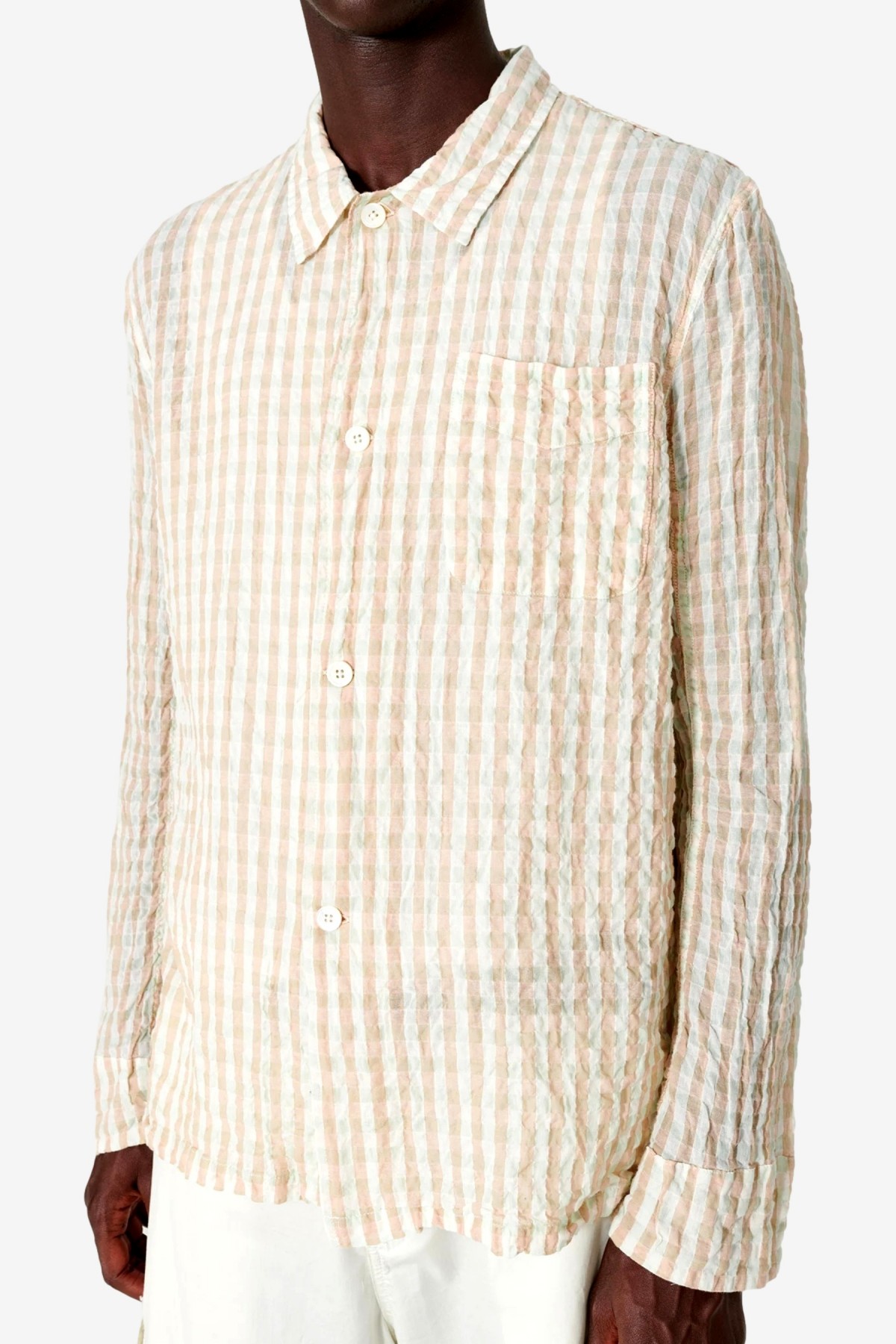 Our Legacy Box Shirt in Basque Seersucker Check