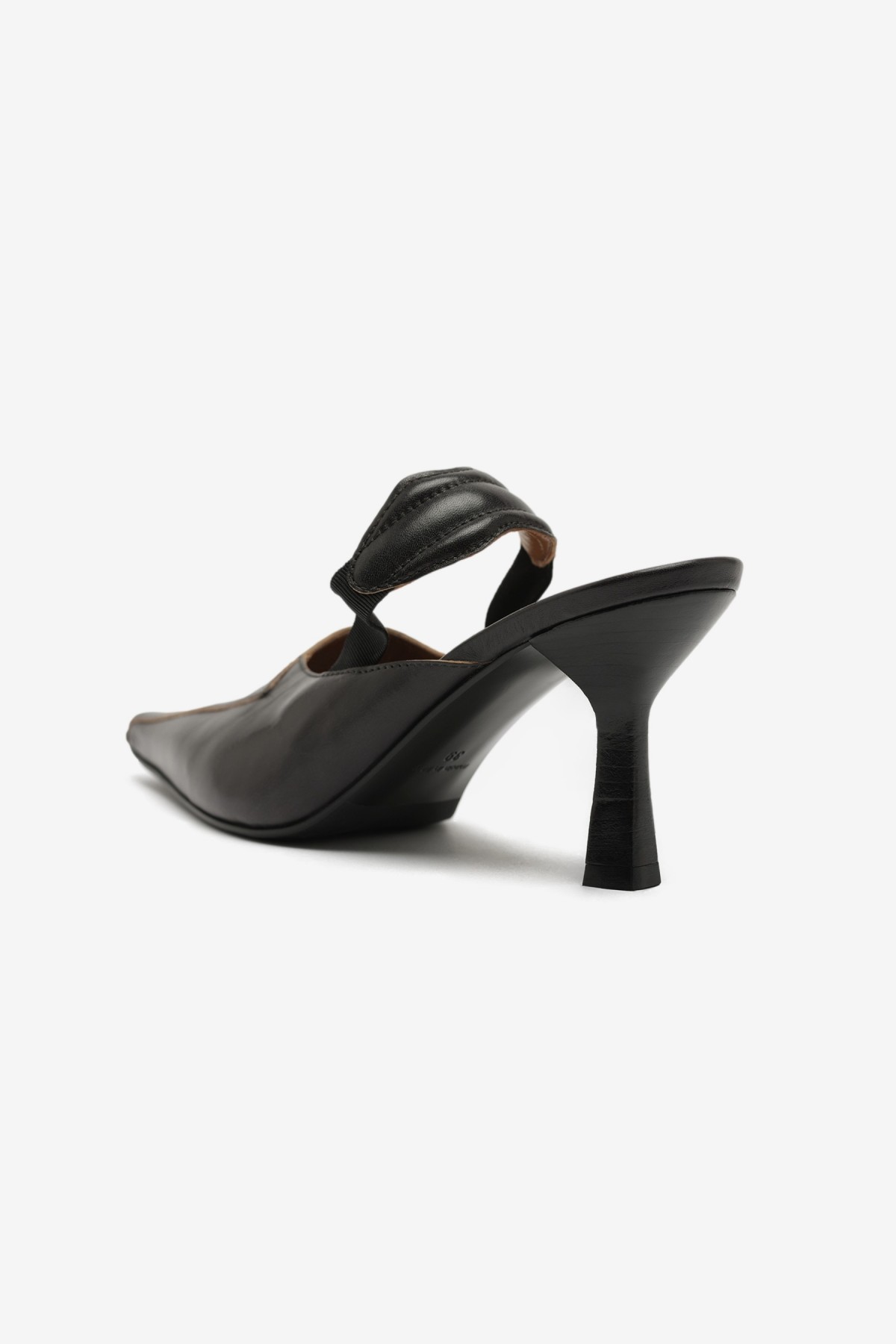 Our Legacy Envelope Heel in Top Dyed Black Leather