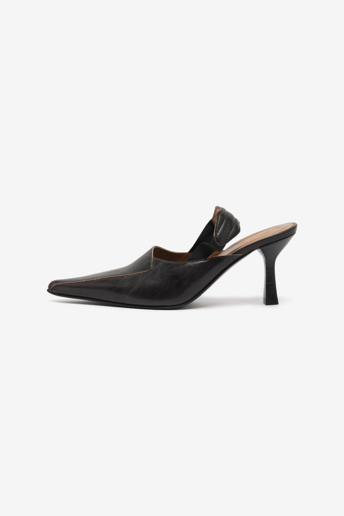 Our Legacy Envelope Heel in Top Dyed Black Leather