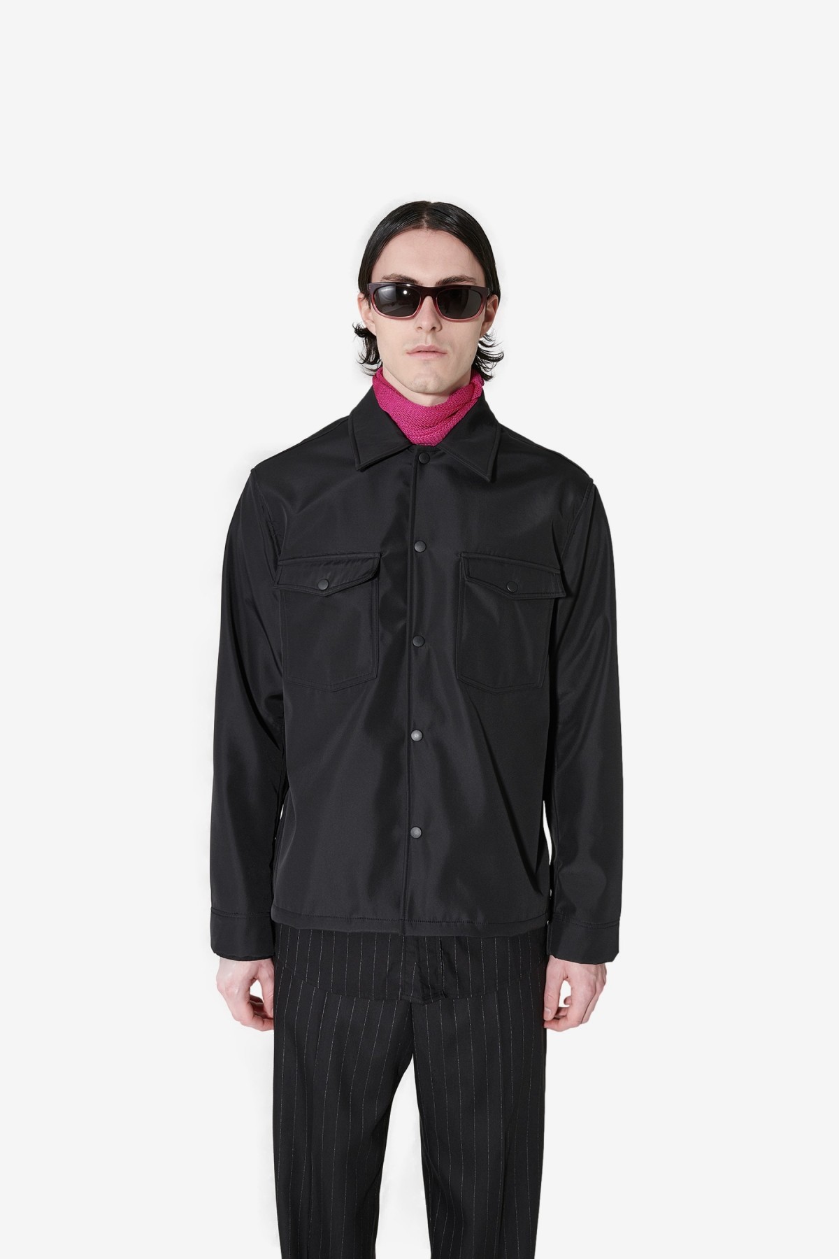 Our Legacy Evening Coach Jacket in Black Fleecy Tech