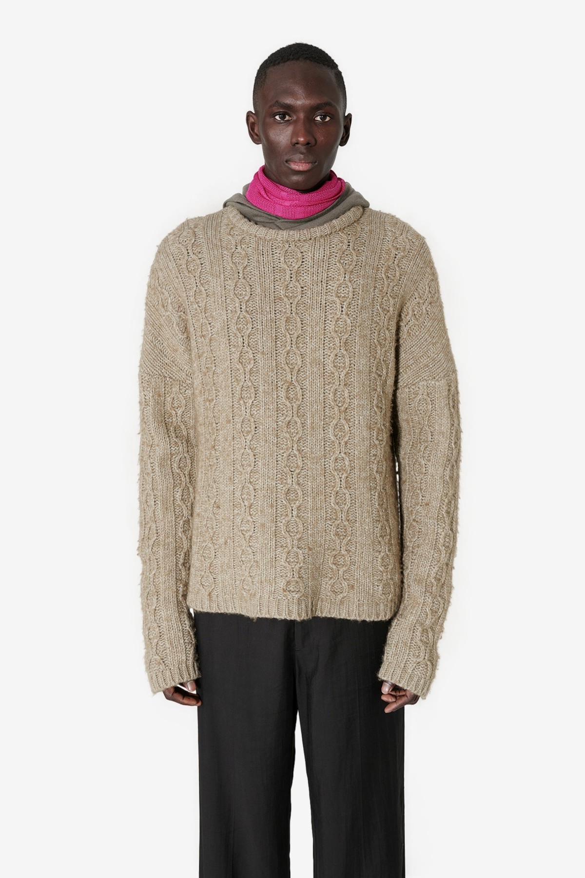 Our Legacy Popover Roundneck in Peafowl Funky Chain Knit
