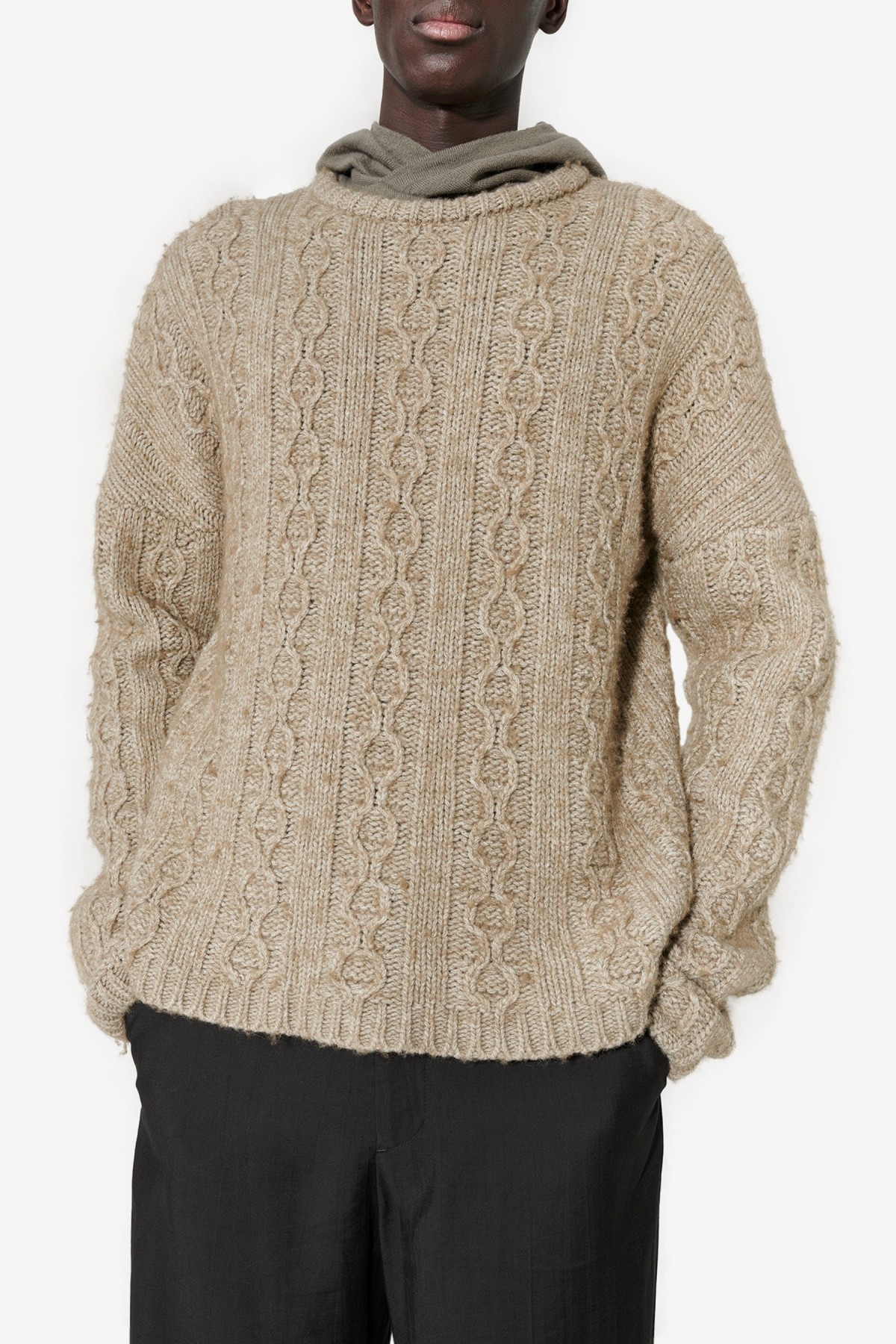 Our Legacy Popover Roundneck in Peafowl Funky Chain Knit