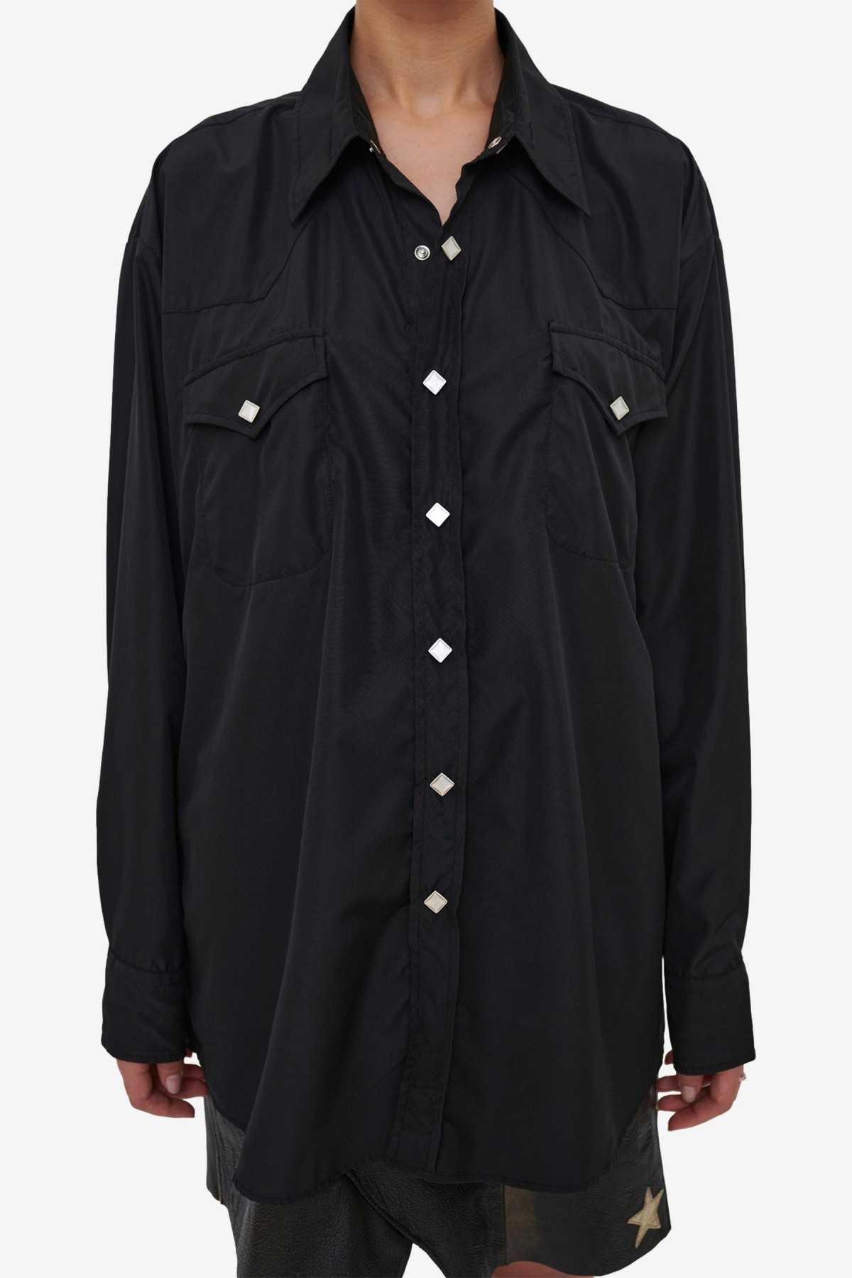 Our Legacy Ranch Shirt in Black Dull Luster