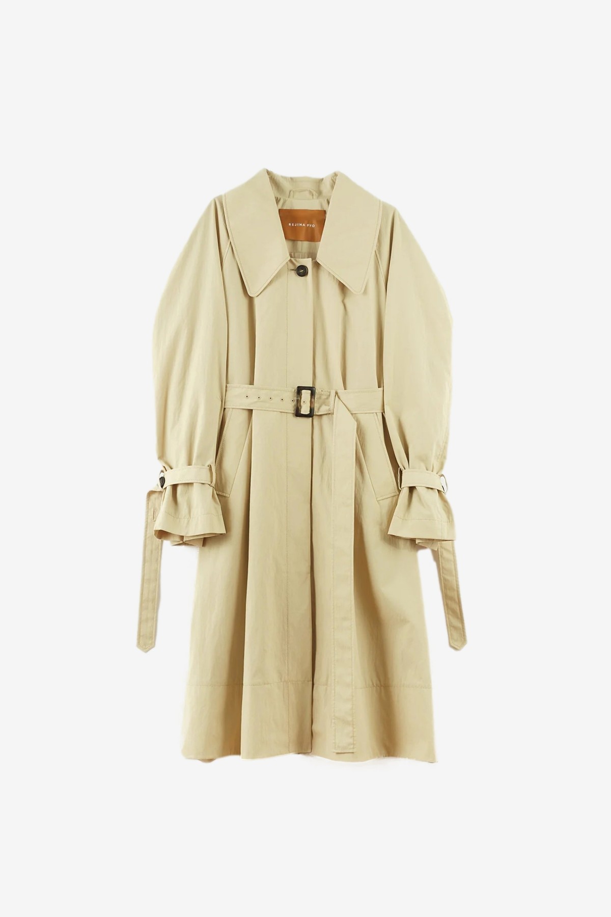Rejina Pyo Oona Trenchcoat in Cotton Blend Twill Sand