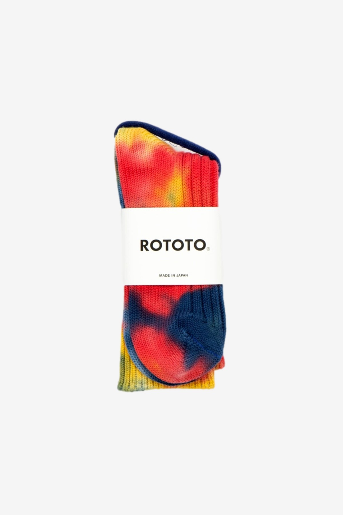 RoToTo Chunky Ribbed Tie Dye Sock in Red / Blue