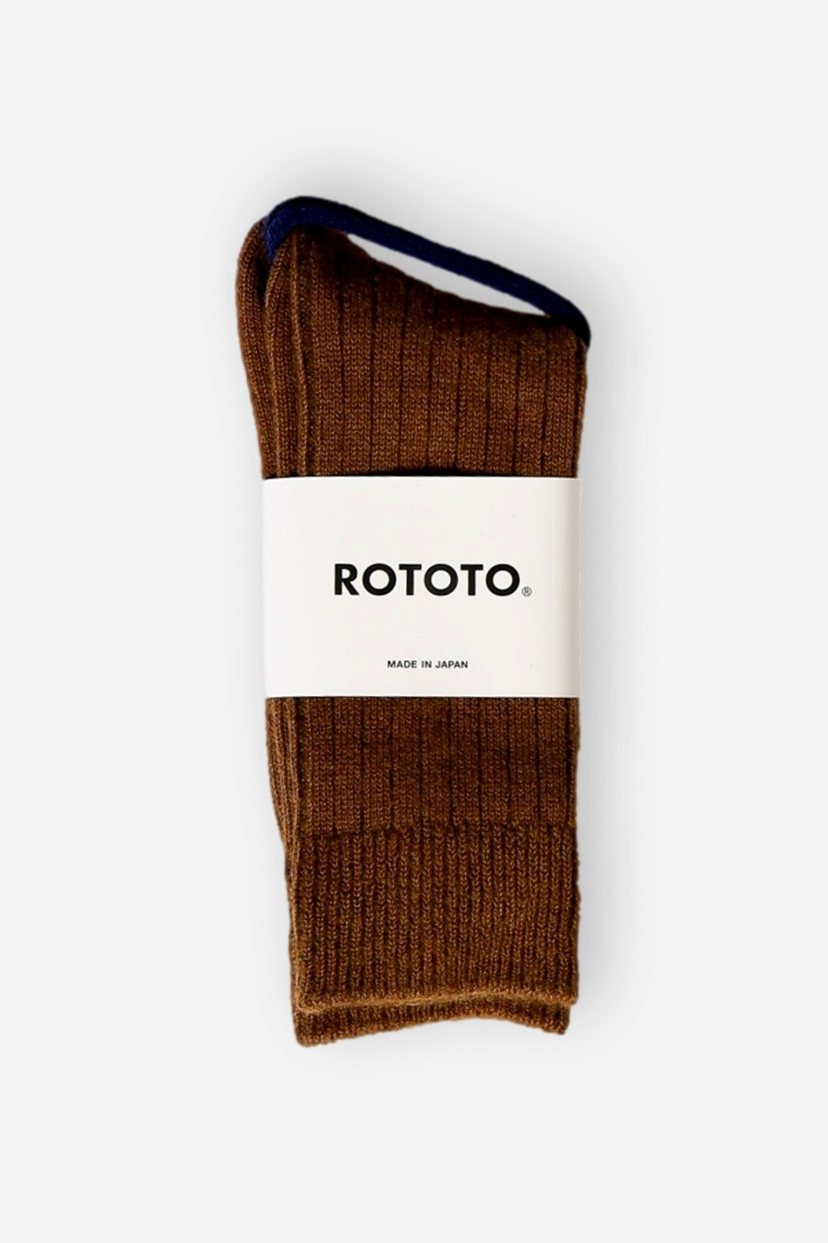 RoToTo Cotton Wool Ribbed Socks in O.D.