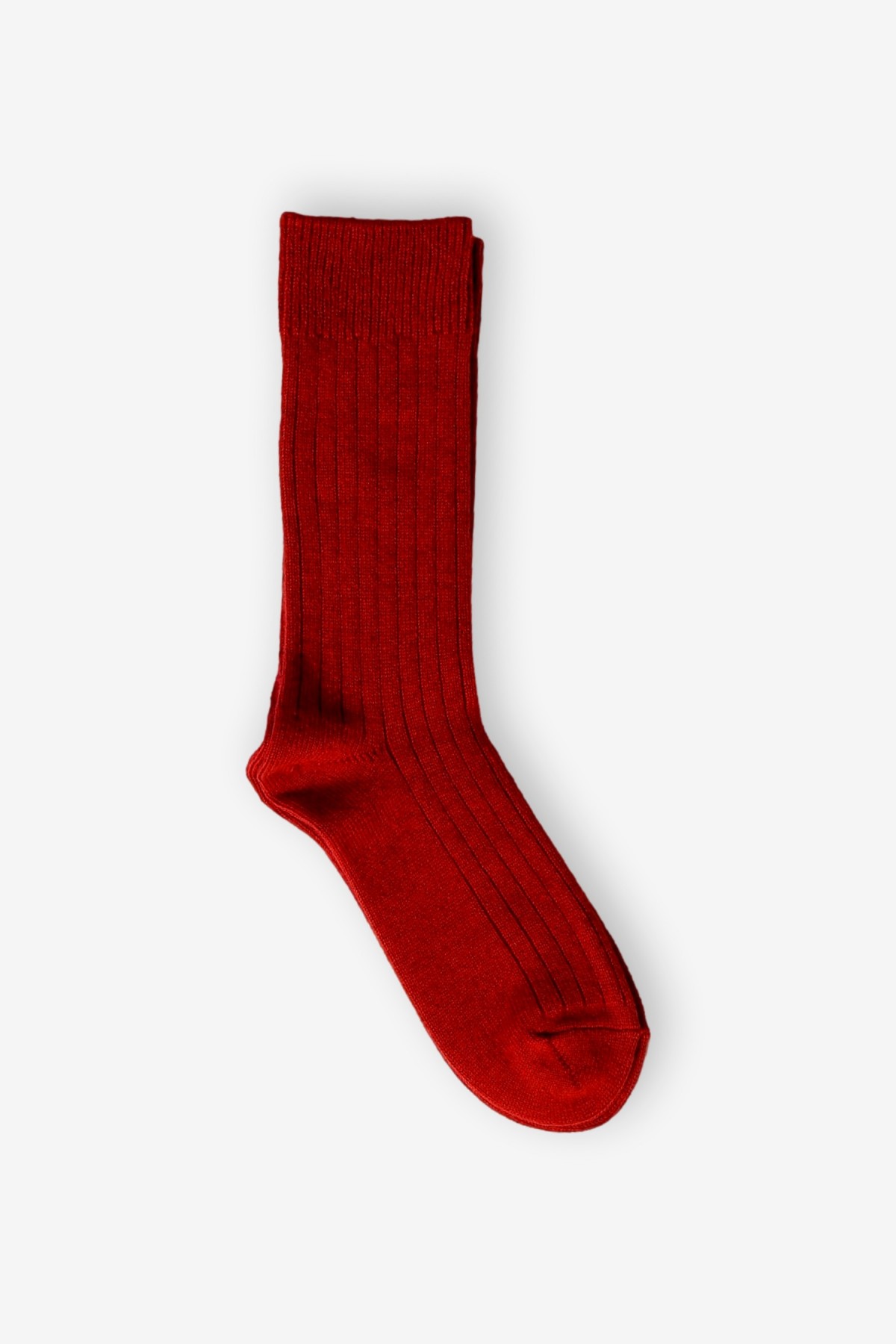 RoToTo Cotton Wool Ribbed Socks in Red