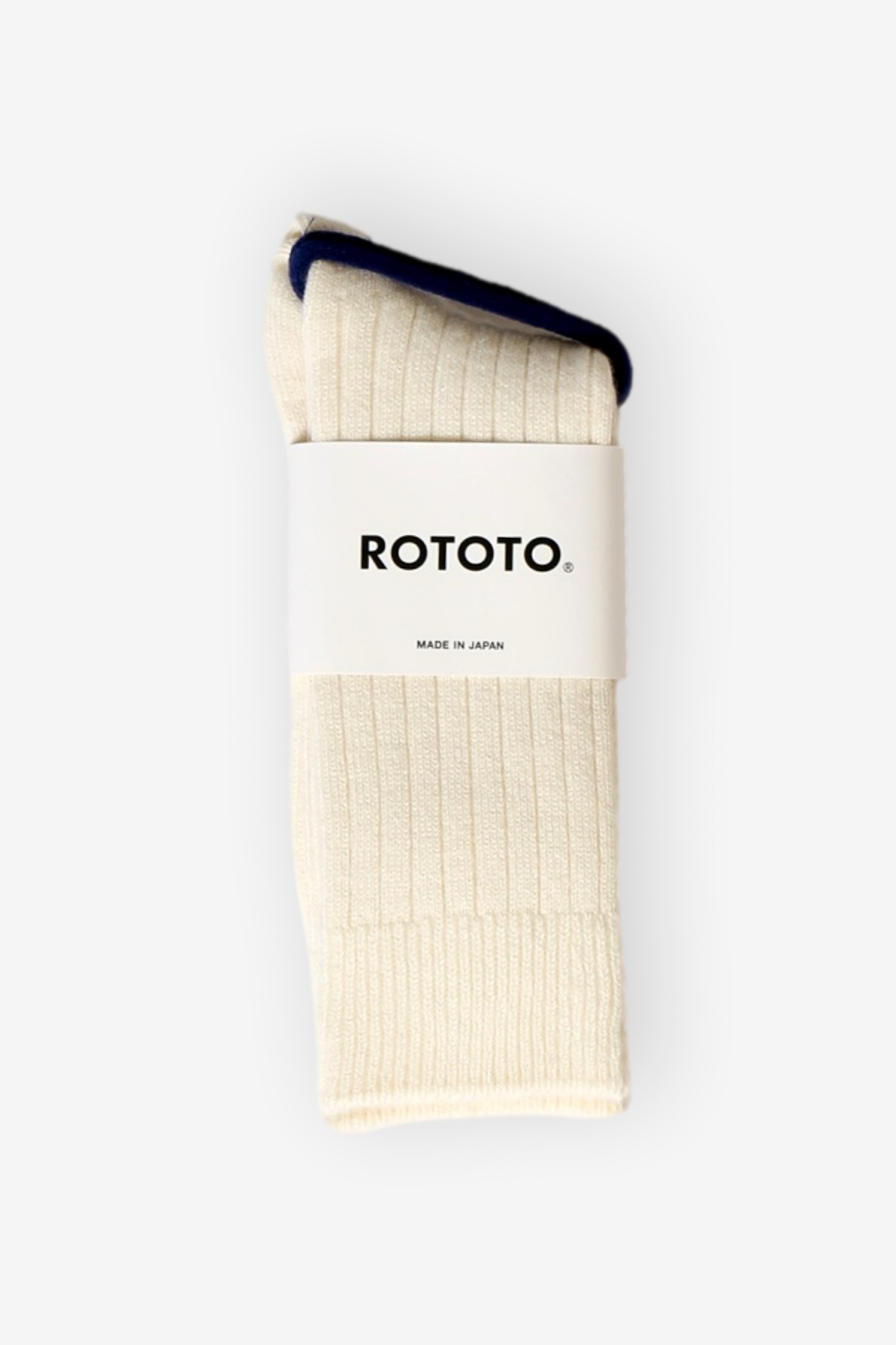 RoToTo Cotton Wool Ribbed Socks in White