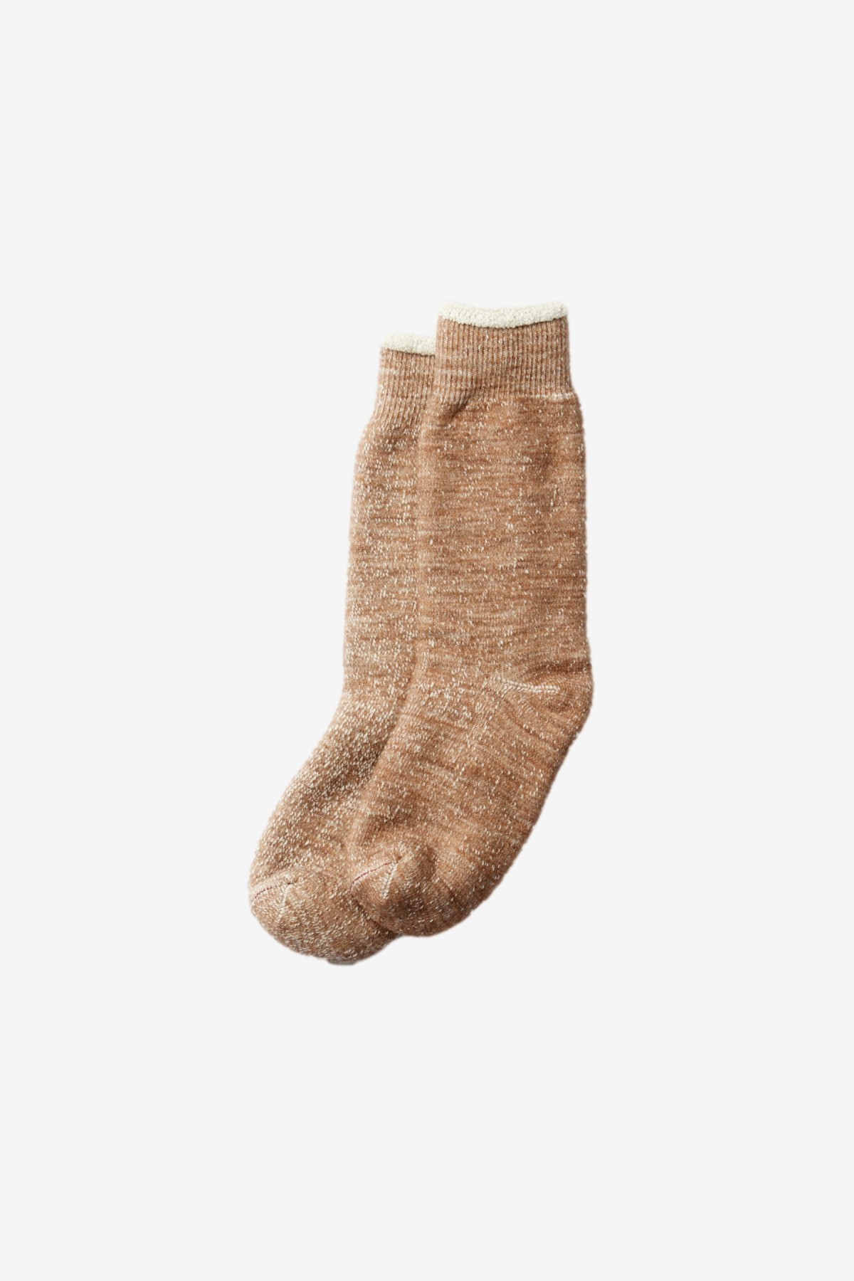 RoToTo Double Face Crew Socks in Camel