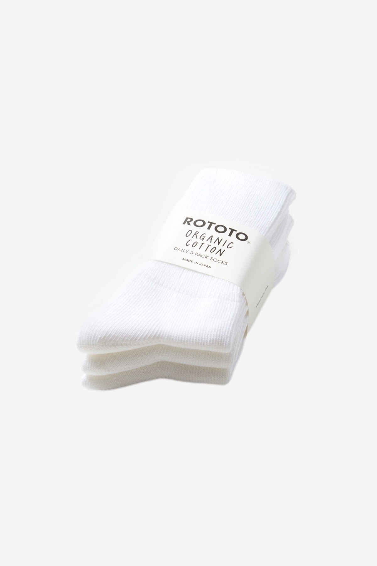 RoToTo Organic Daily 3 Pack Ribbed in White