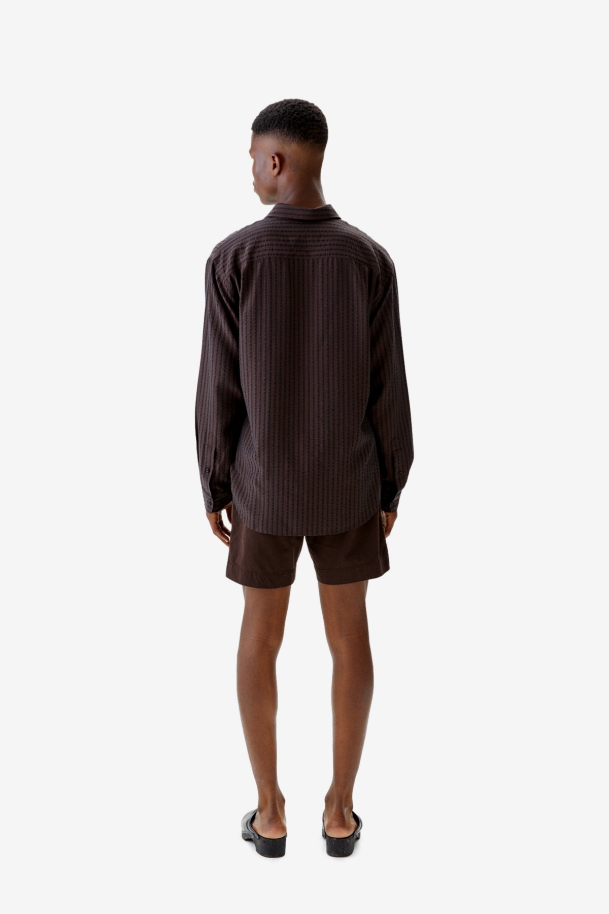 Schnayderman’s Shirt Non-Binary Stripe in Black And Brown