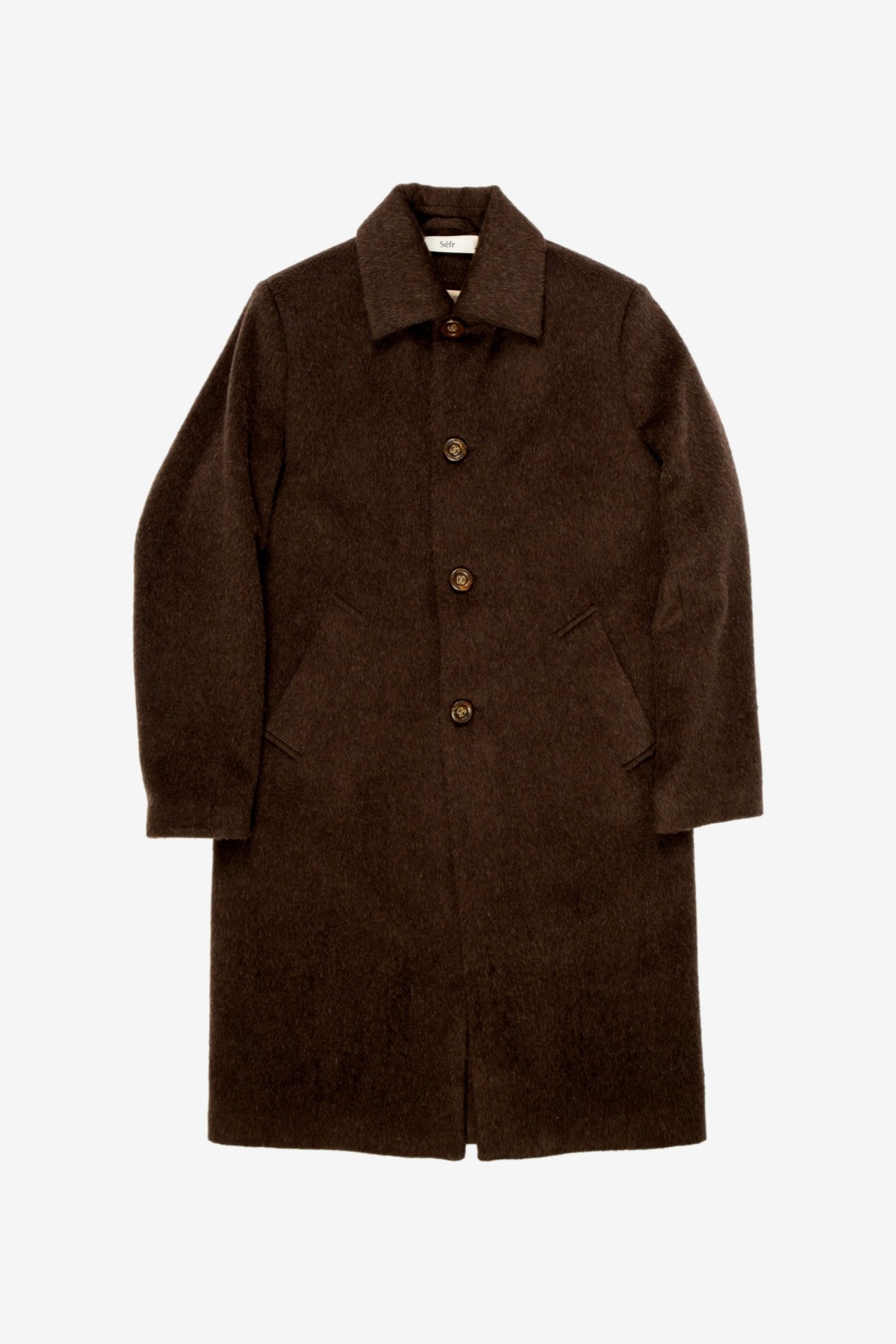 Séfr Esco Coat in Brown Mohair