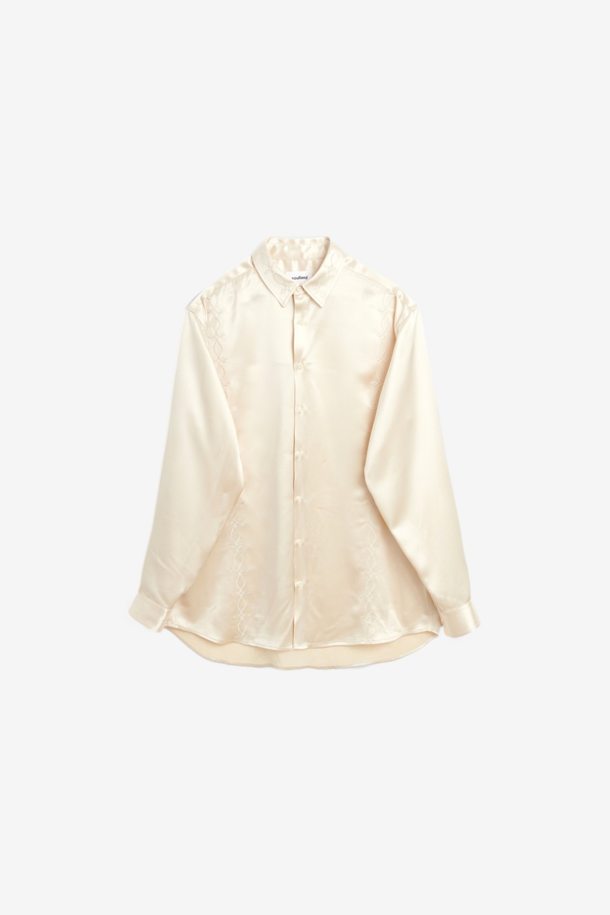 Soulland Damon Embroided Shirt in Off White
