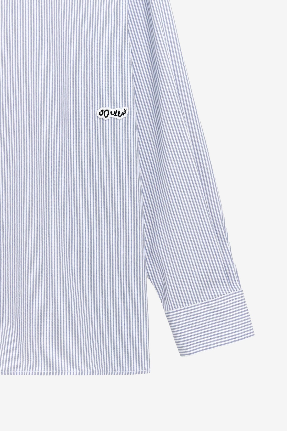 Soulland Perry Shirt in White/Blue Stripes